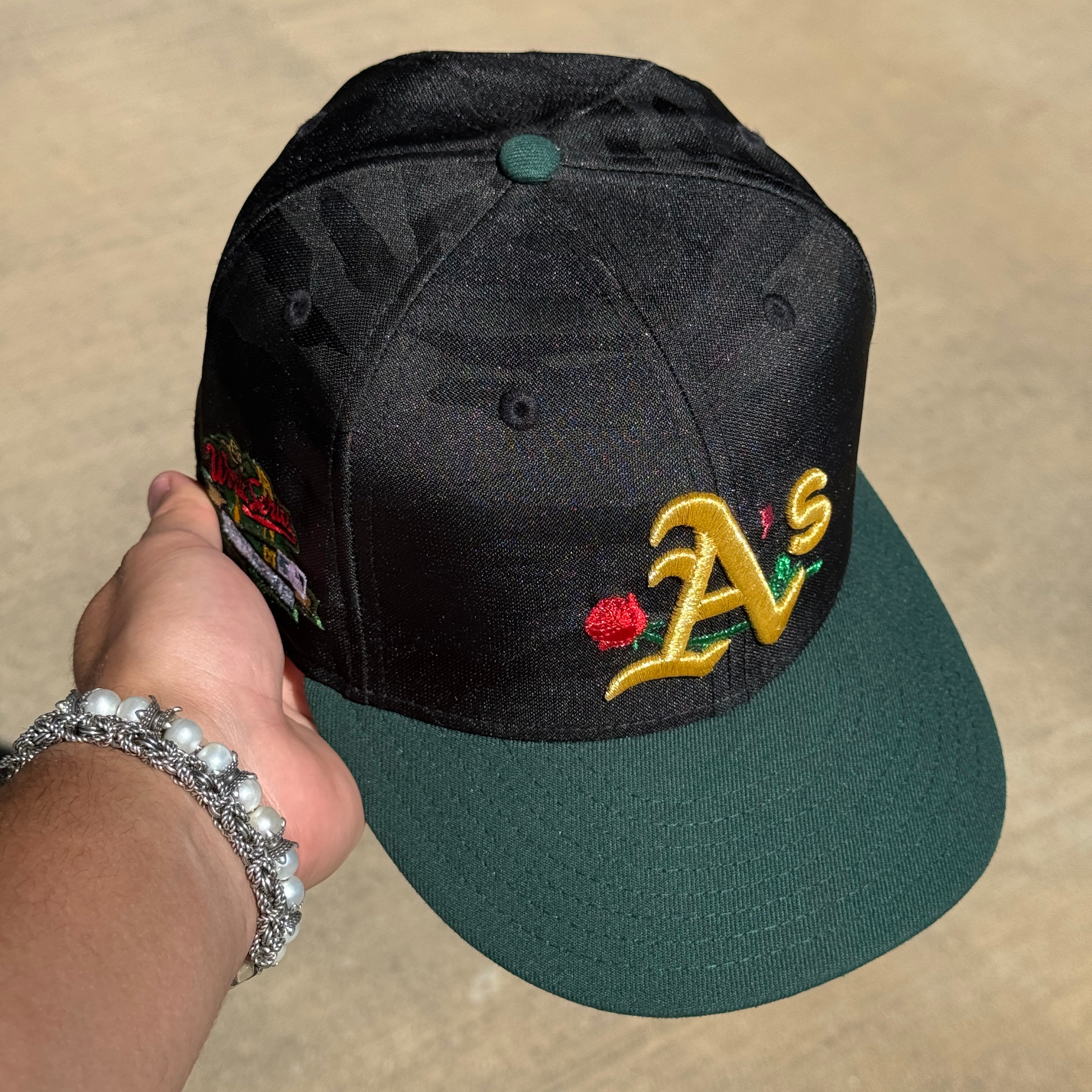 USED 1/2 Black Camo Oakland Athletics 1989 World Series 59fifty New Era Fitted Hat Cap