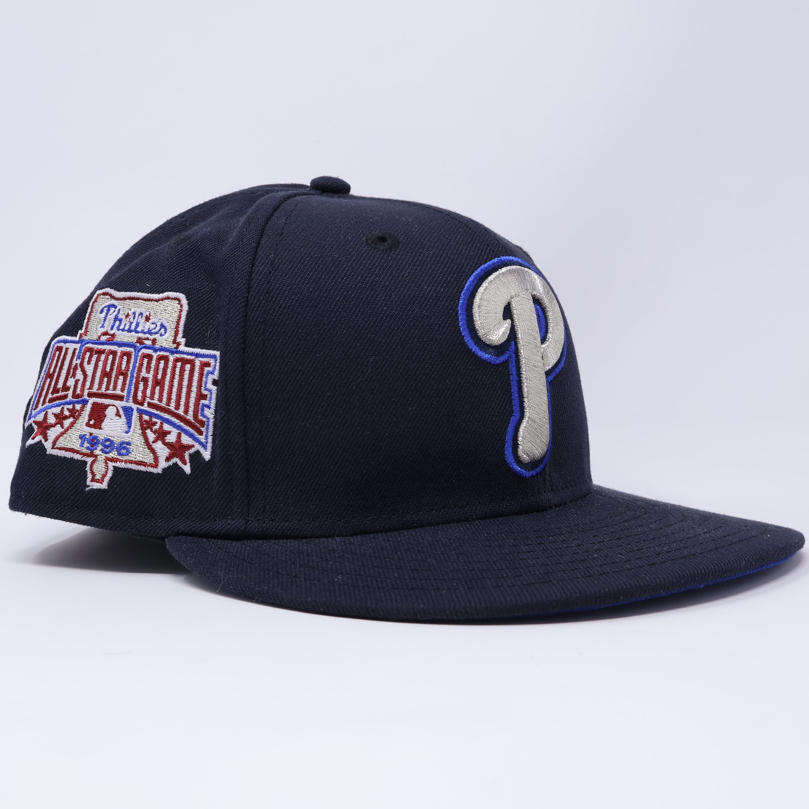 USED 1/2 Navy Philadelphia Phillies 1996 All Star Game 59fifty New Era Fitted Hat Cap