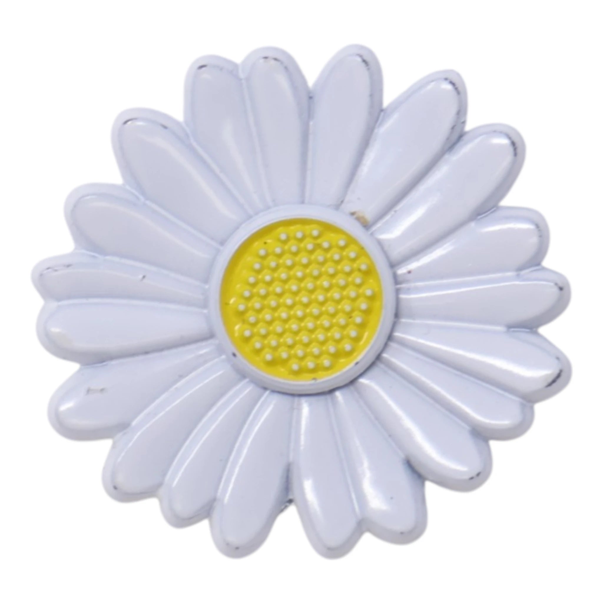 White Flower Spinner Graphic Pin