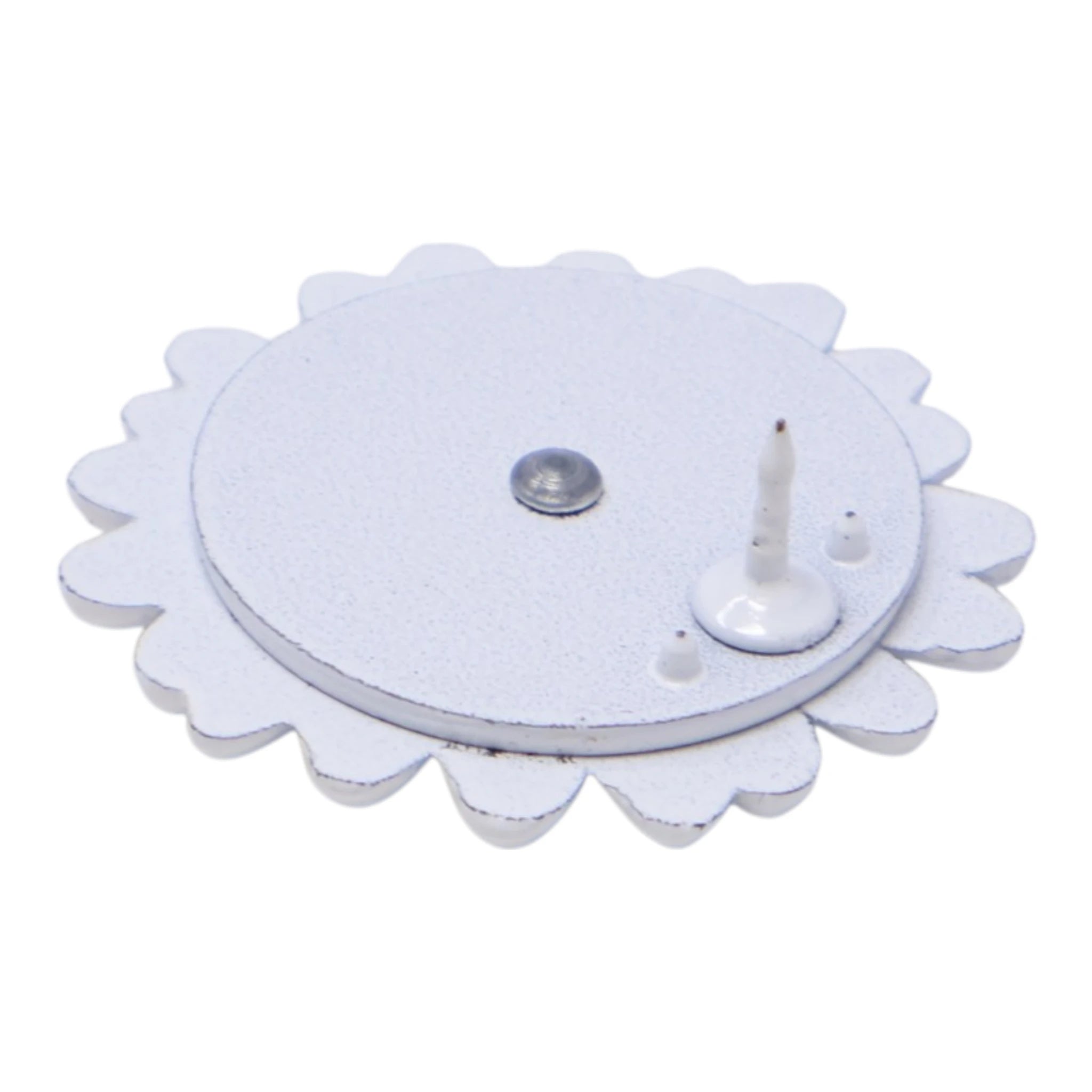 White Flower Spinner Graphic Pin