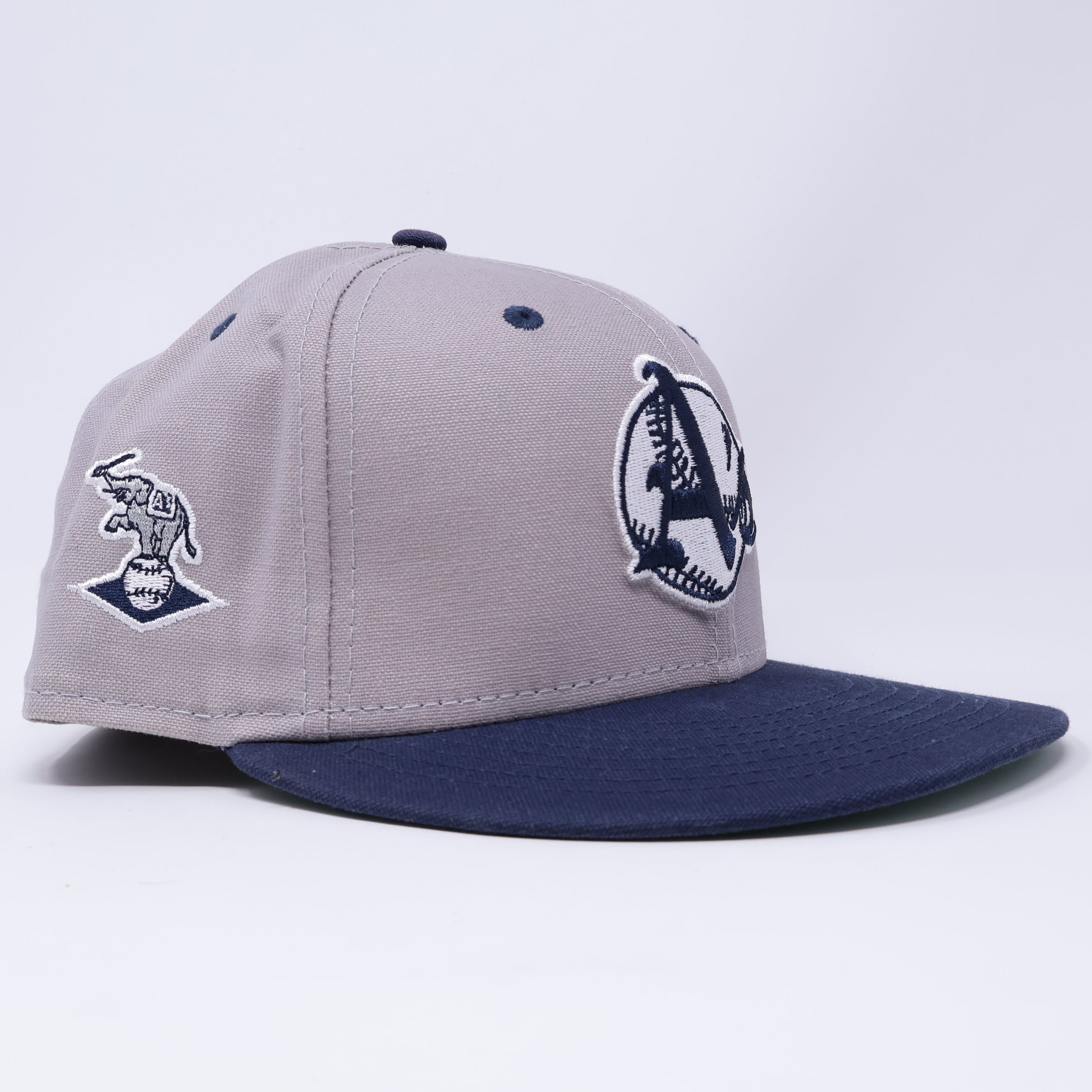 USED 1/2 Gray Oakland Athletics A's Elephant Simple Clean 59FIFTY New Era Fitted Hat