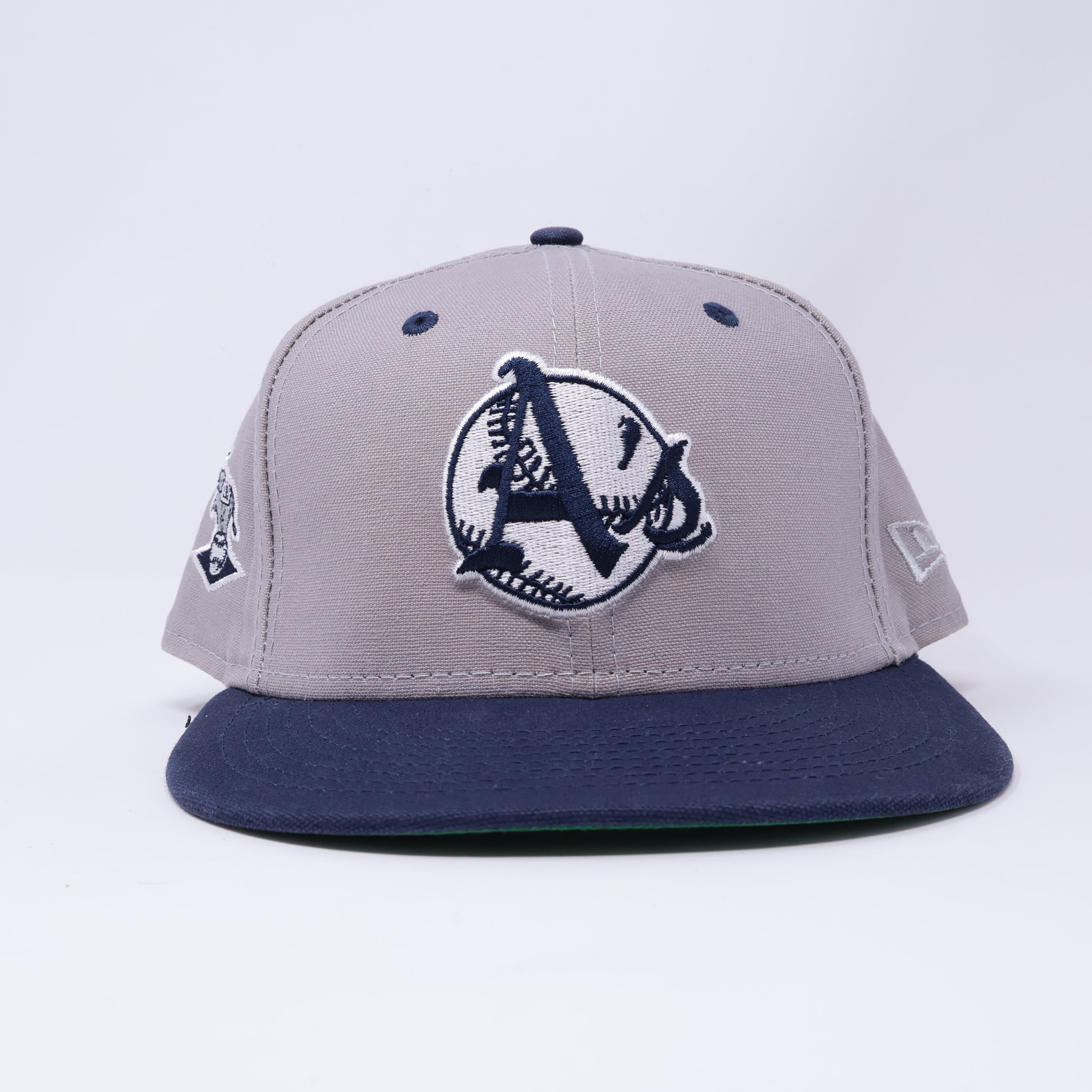 USED 1/2 Gray Oakland Athletics A's Elephant Simple Clean 59FIFTY New Era Fitted Hat