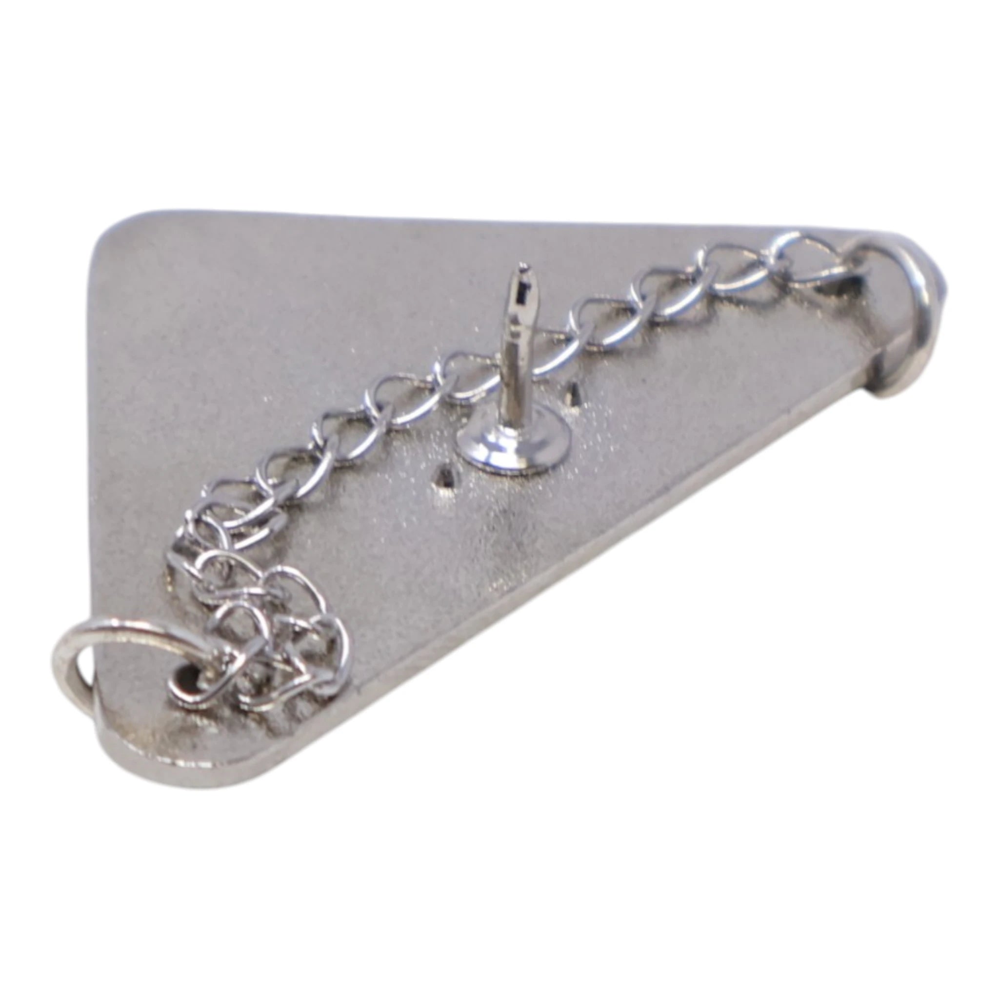 Silver w/Chain Designer Inspired Graphic Pin