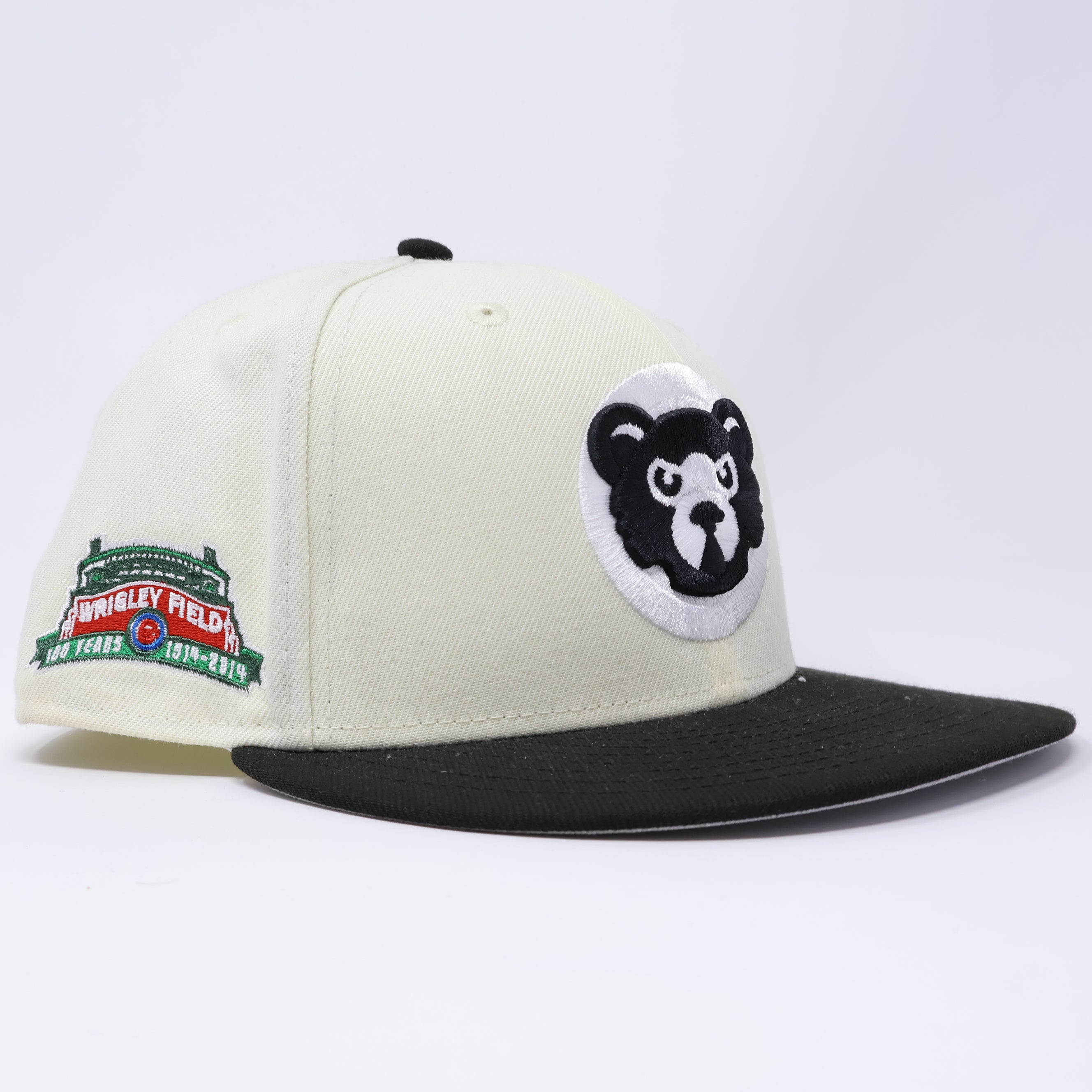 USED 1/2 Chrome Chicago Cubs Wrigley Field 59fifty New Era Fitted Hat Cap