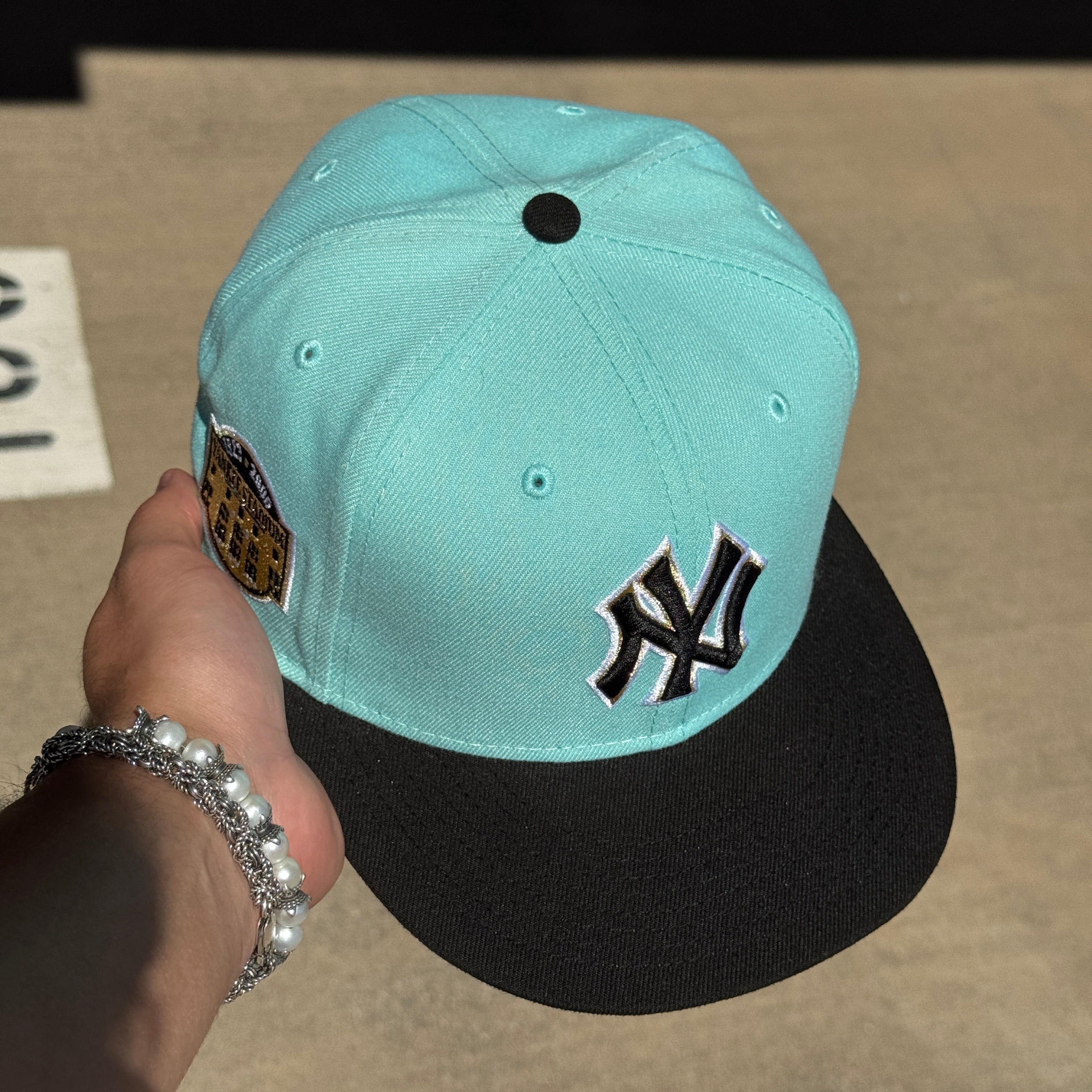 USED 1/2 Blue New York Yankees 1923 Stadium 59fifty New Era Fitted Hat Cap