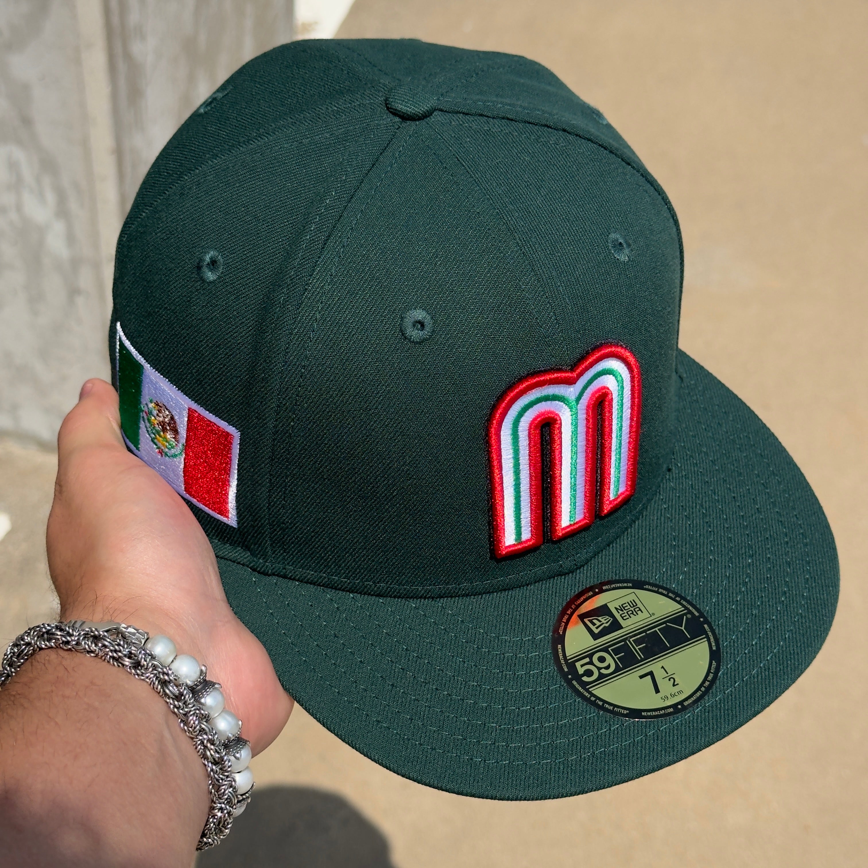 NEW 1/2 Green Mexican National Baseball WBC 59FIFTY New Era Fitted Hat