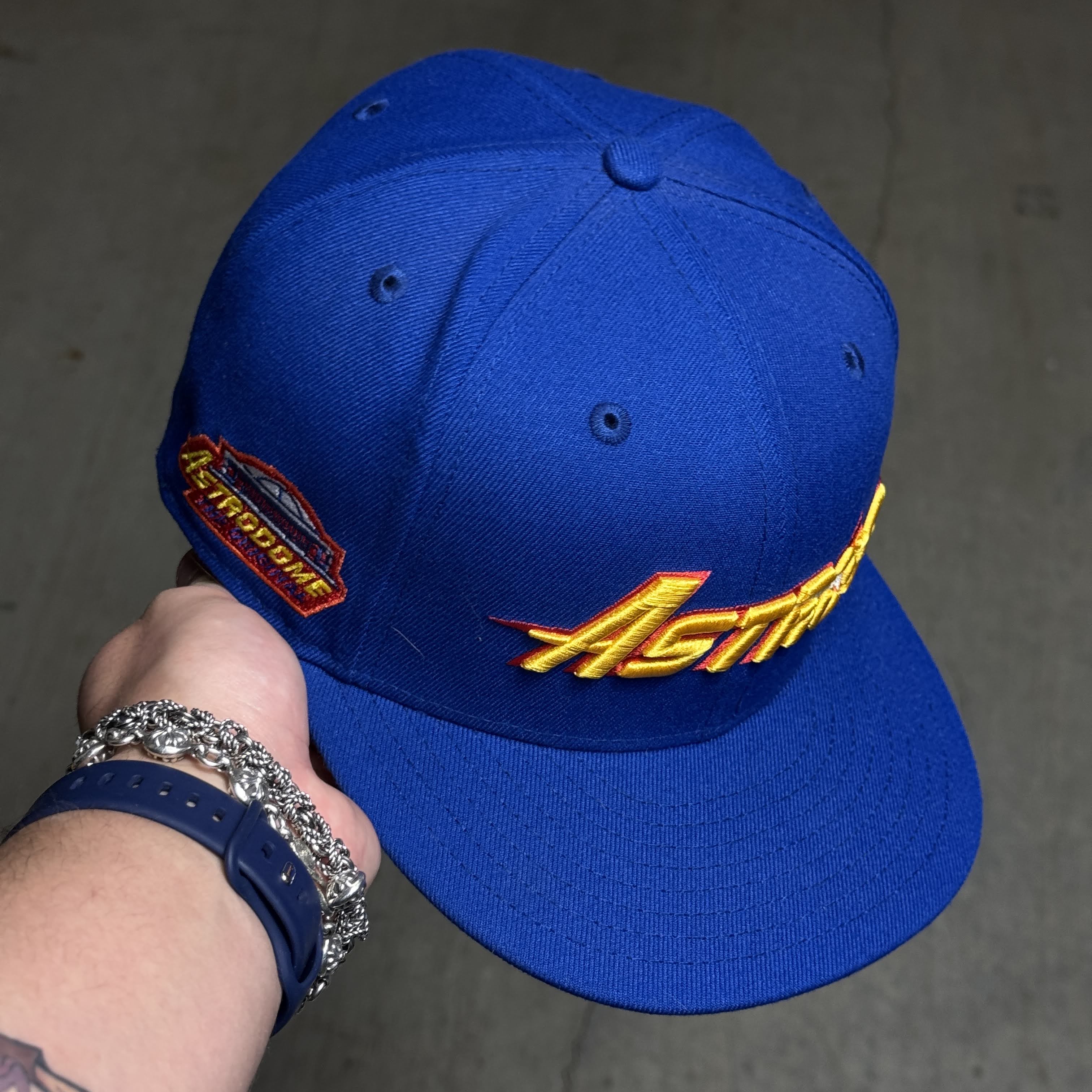 USED 3/8 Blue Houston Astros The Astrodome 59fifty New Era Fitted Hat Cap