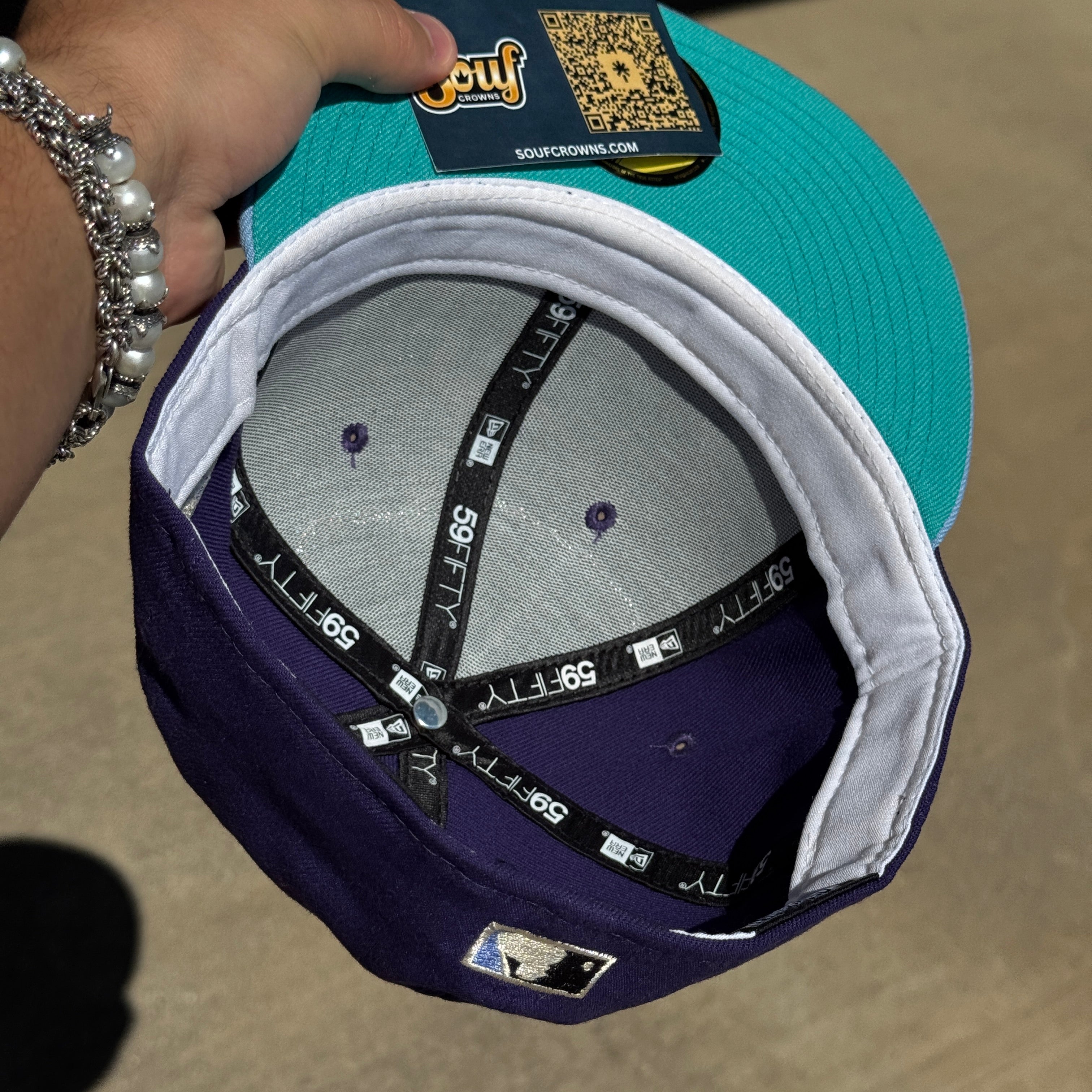 USED 1/2 Purple San Francisco Giants World Series Champions 59fifty New Era Fitted Hat Cap