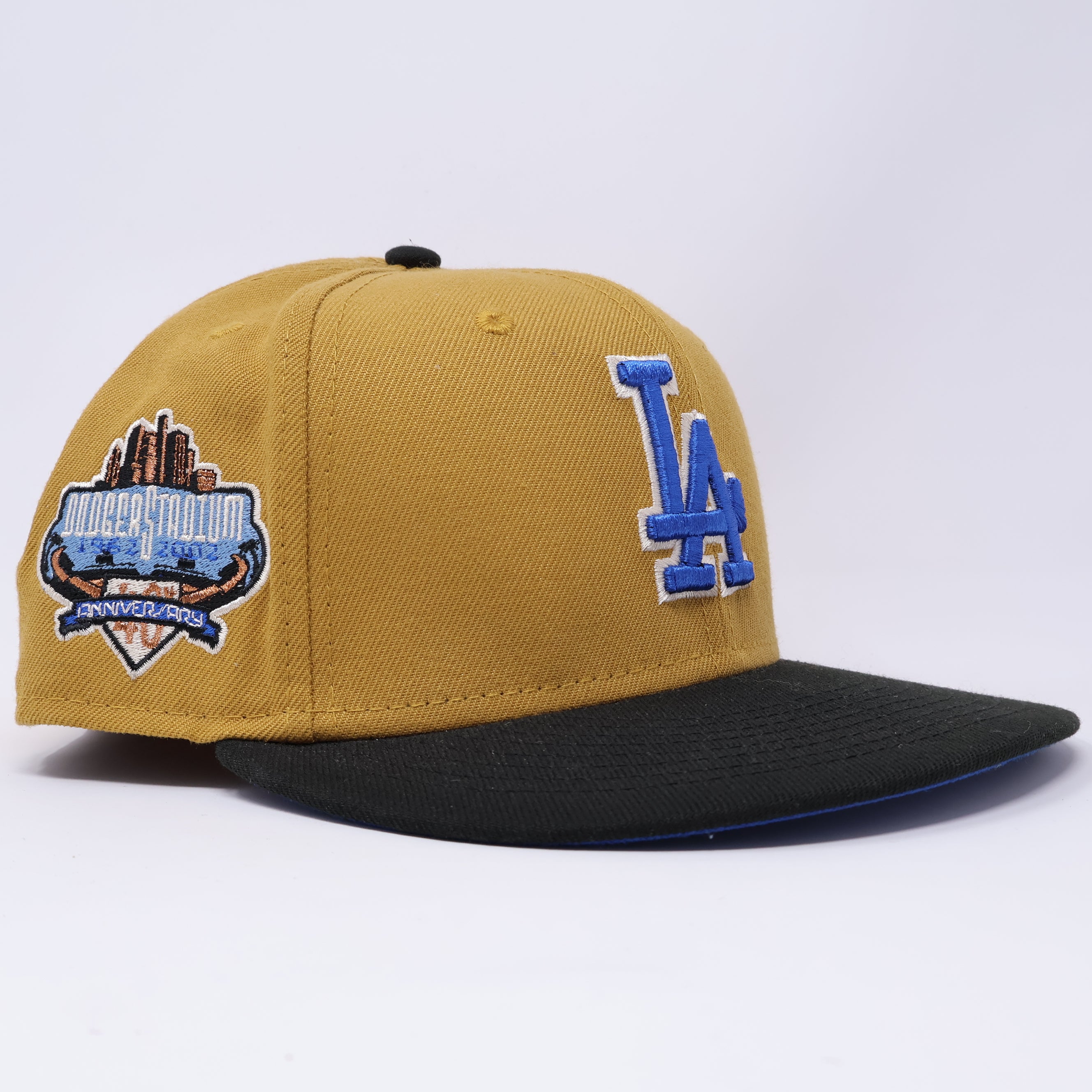 USED 1/2 Khaki Los Angeles Dodgers 40th Anniversary 59fifty New Era Fitted Hat Cap