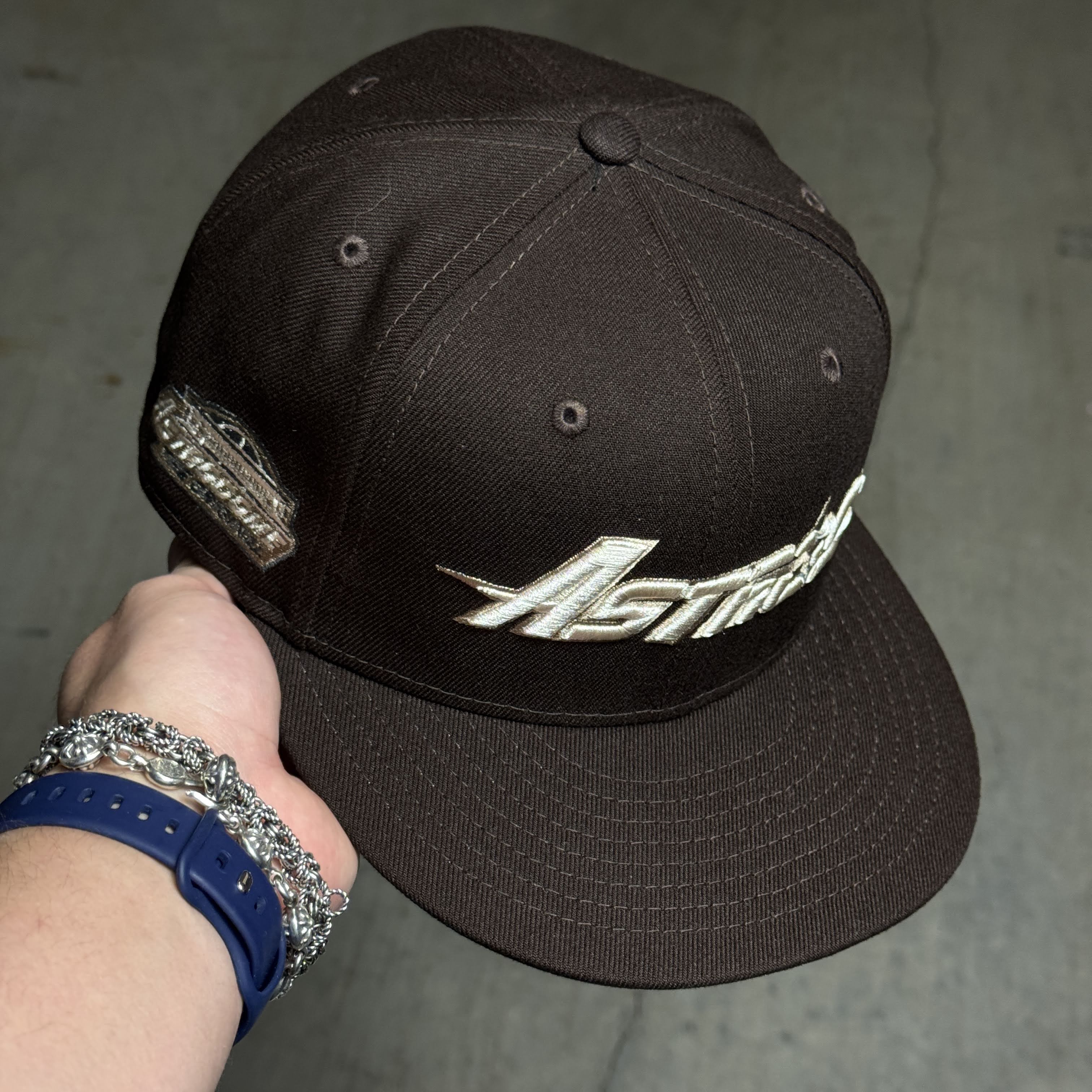 USED 3/8 Brown Houston Astros The Astrodome 59fifty New Era Fitted Hat Cap