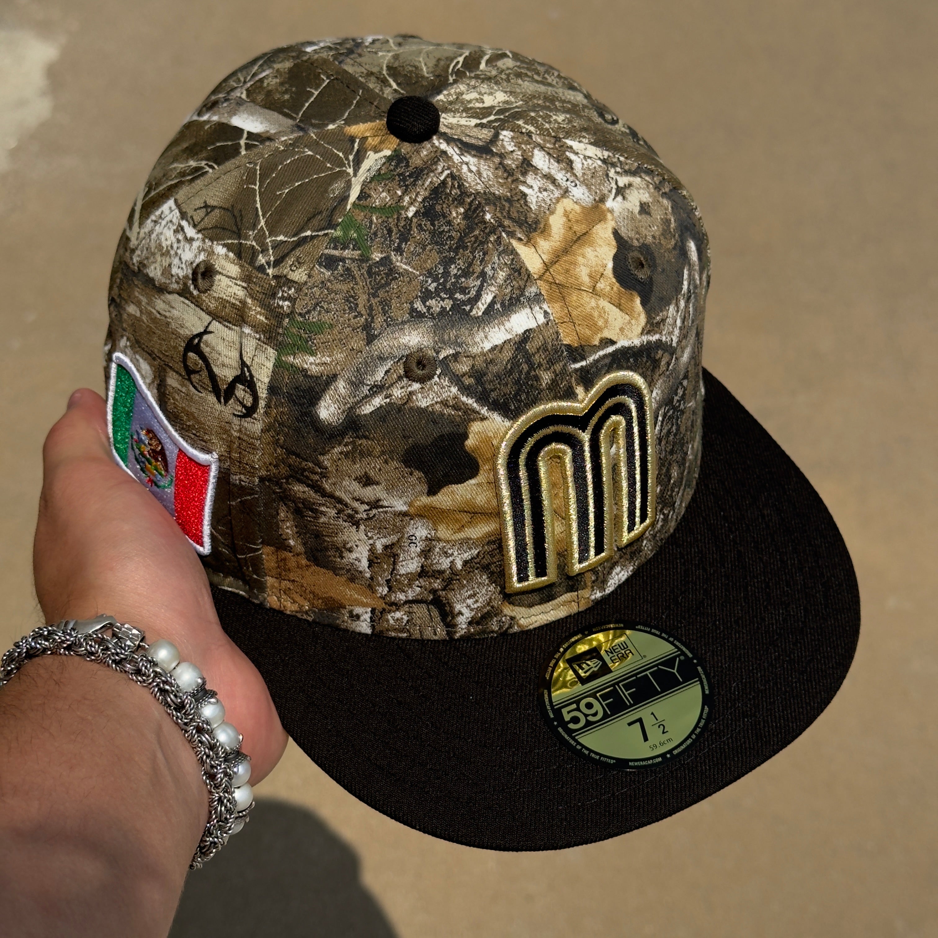 NEW 1/2 Camo Realtree Mexican National Baseball WBC 59FIFTY New Era Fitted Hat