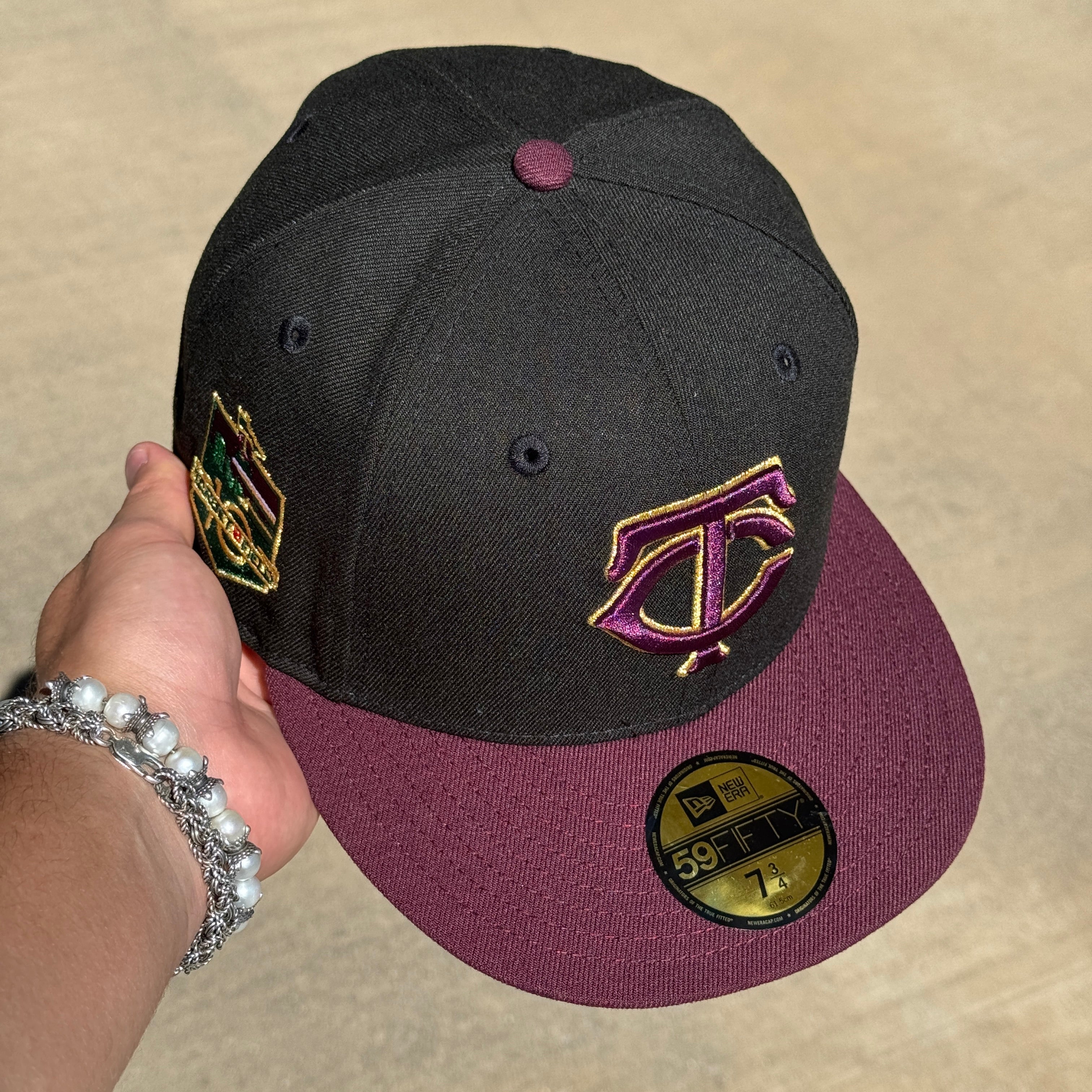 NWT 3/4 Black Minnesota Twins Target Field 59fifty New Era Fitted Hat Cap