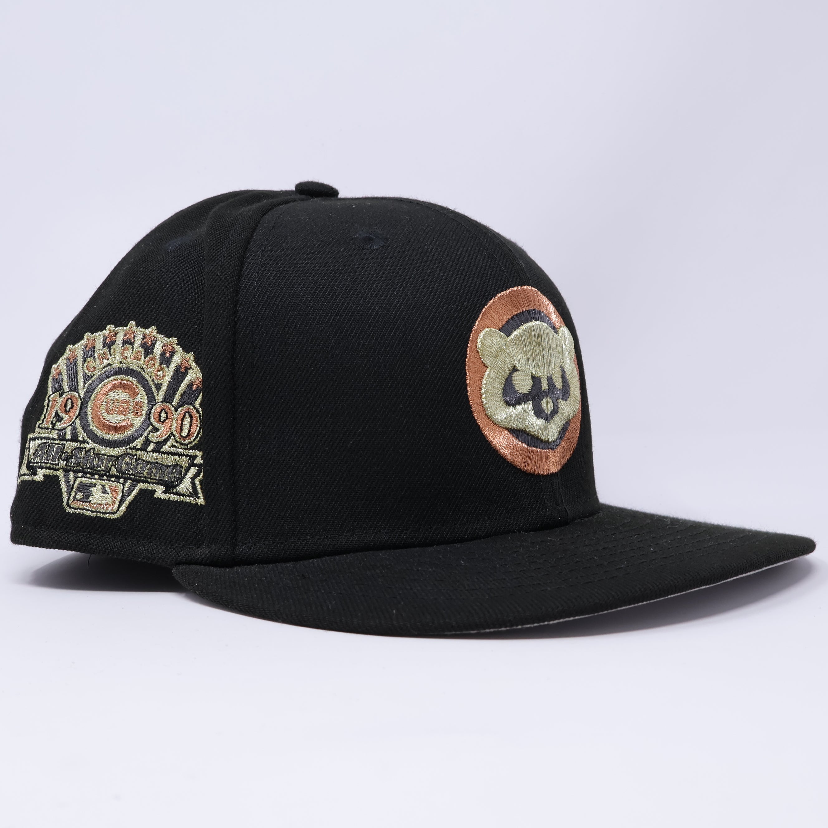 USED 1/2 Black Chicago Cubs 1990 All Star Game 59fifty New Era Fitted Hat Cap