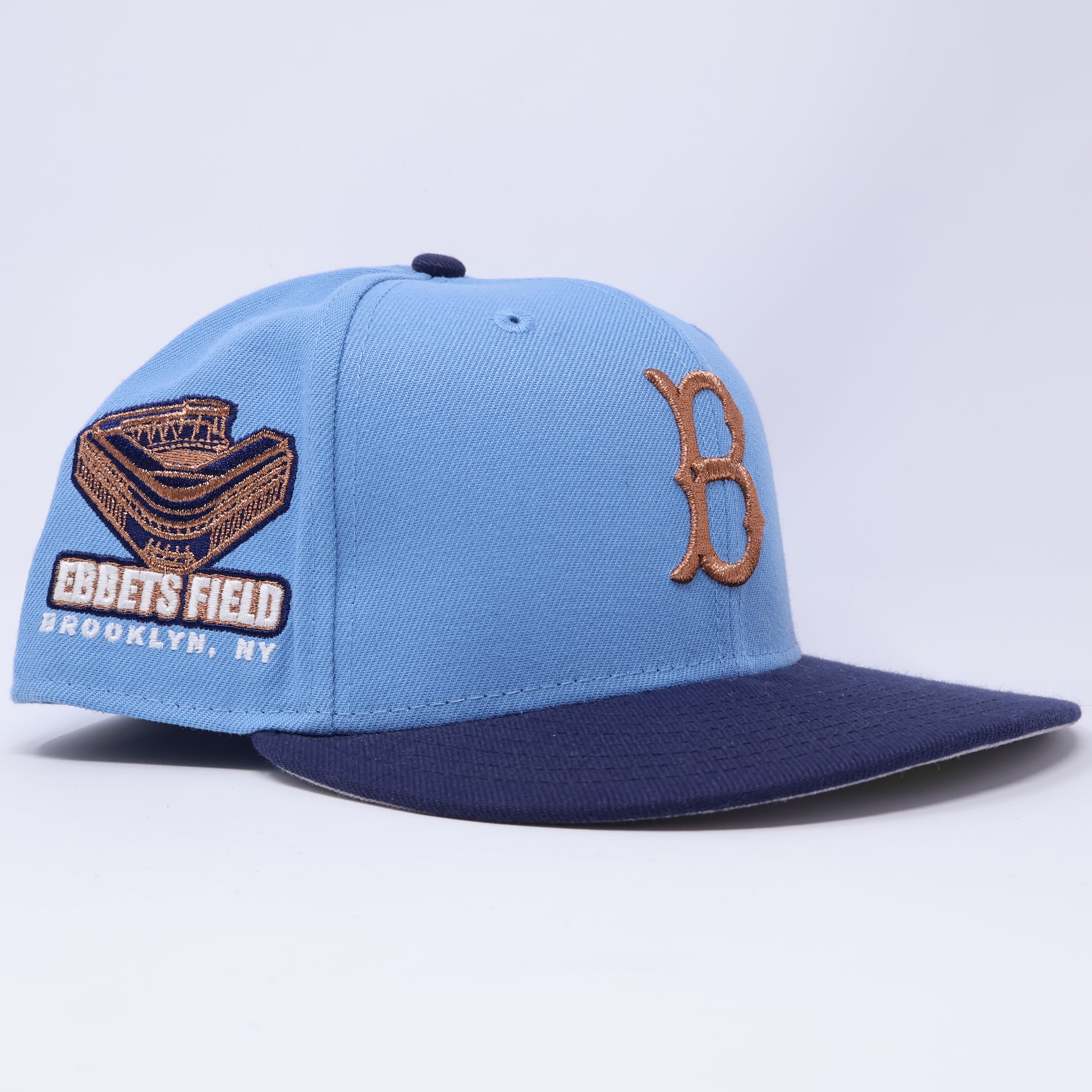 USED 1/2 Blue Brooklyn Dodgers Ebbets Field 59fifty New Era Fitted Hat Cap