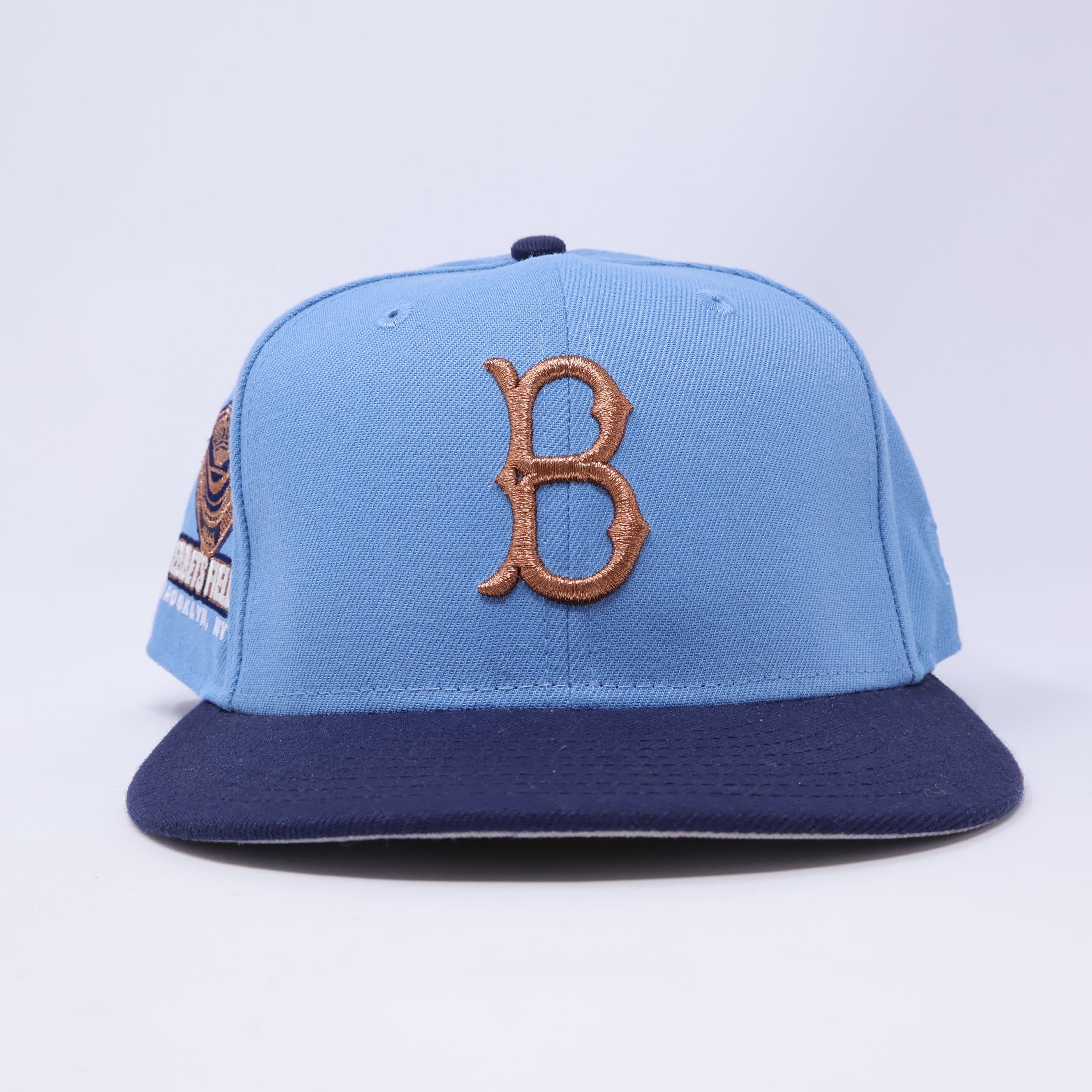 USED 1/2 Blue Brooklyn Dodgers Ebbets Field 59fifty New Era Fitted Hat Cap