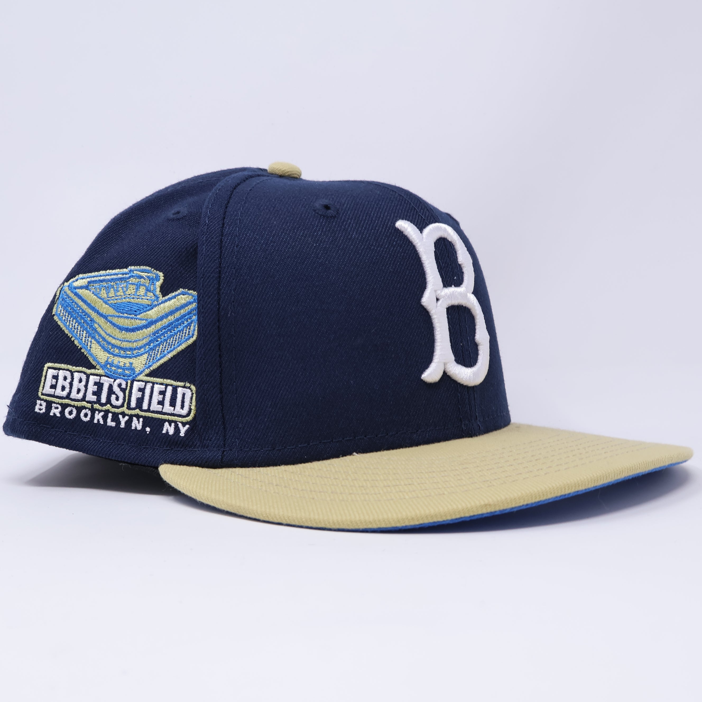 USED 1/2 Navy Brooklyn Dodgers Ebbets Field 59fifty New Era Fitted Hat Cap