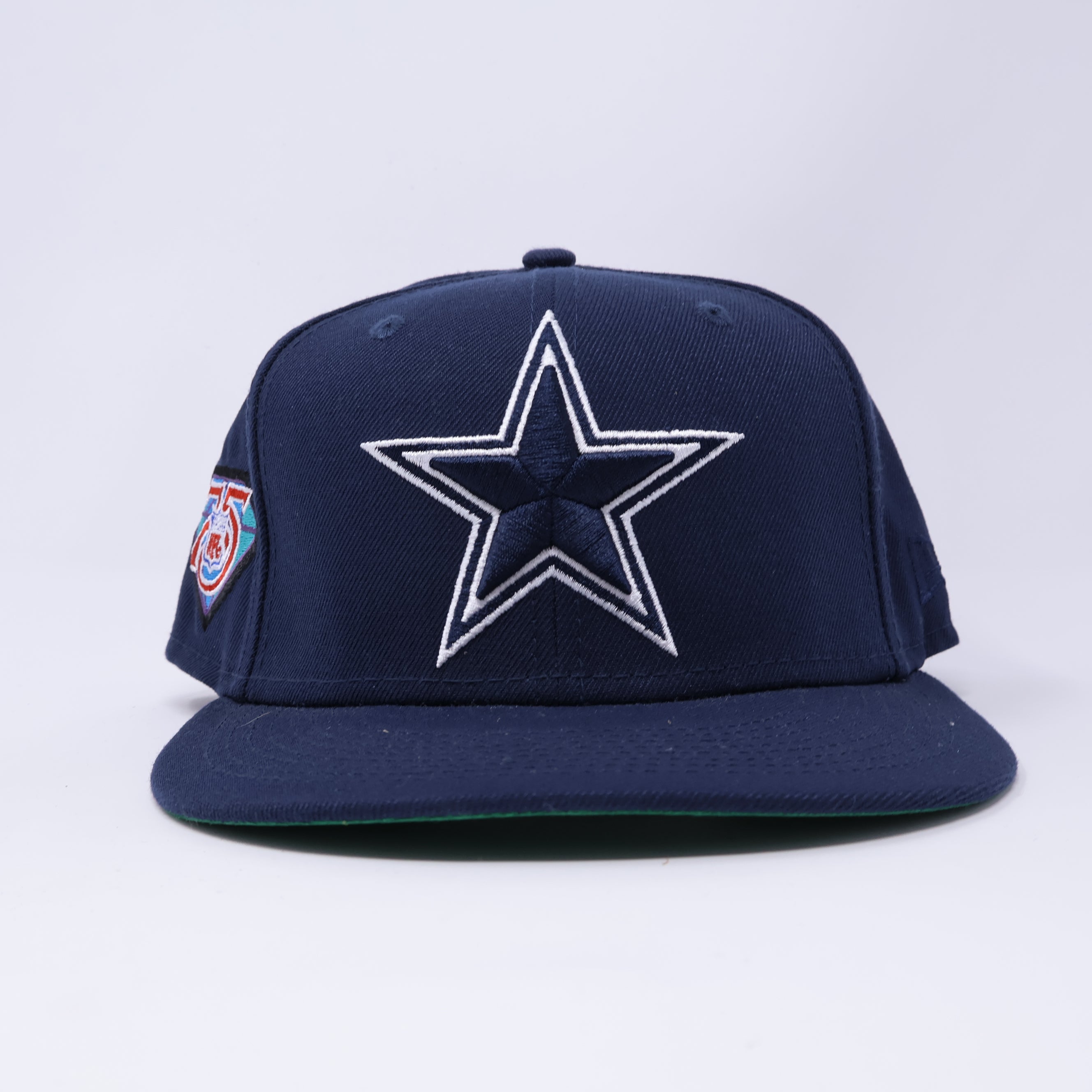 USED 1/2 Navy Dallas Cowboys NFL 75th Anniversary 59FIFTY New Era Fitted Hat