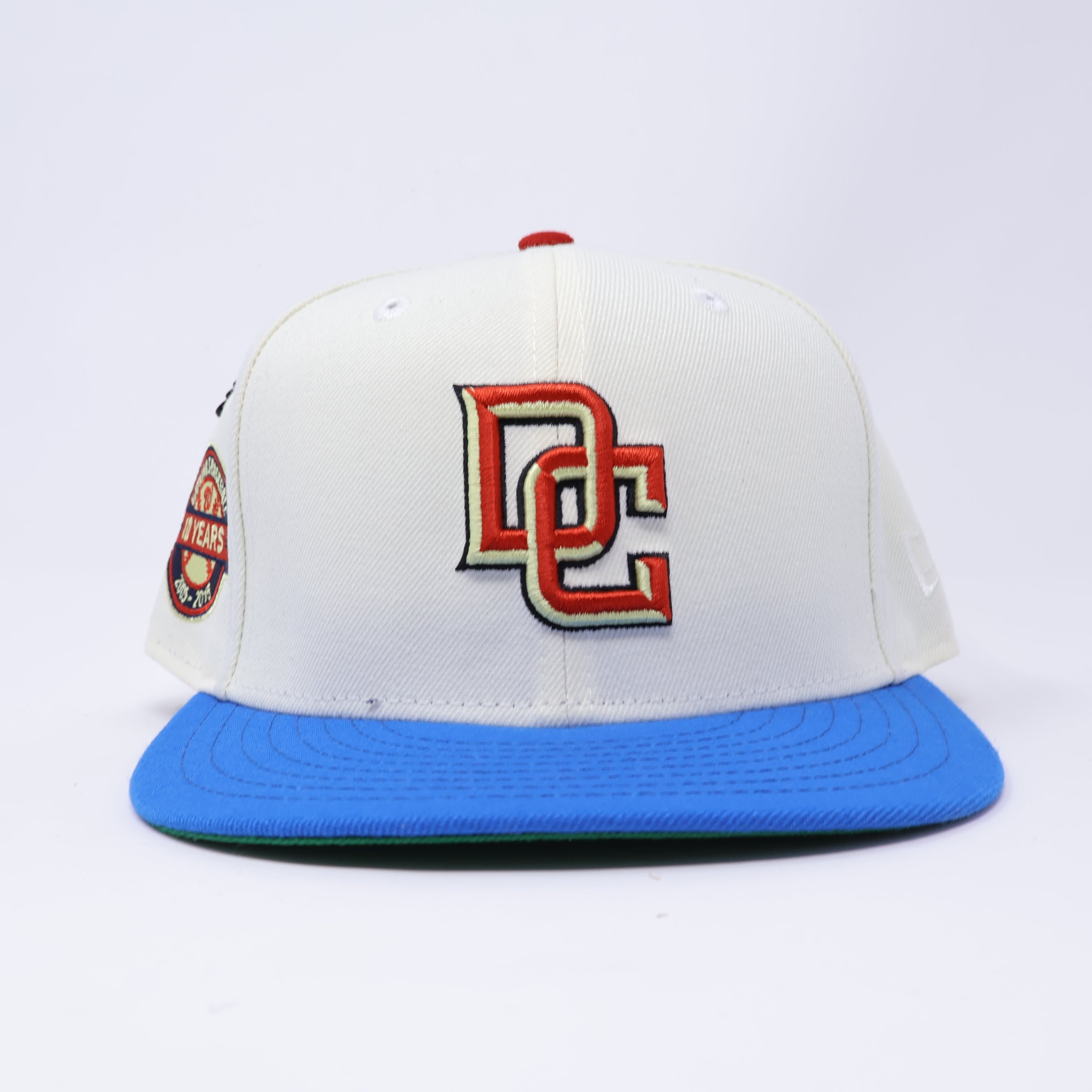 USED 1/2 Chrome Washington Nationals 10 Years 59fifty New Era Fitted Hat Cap