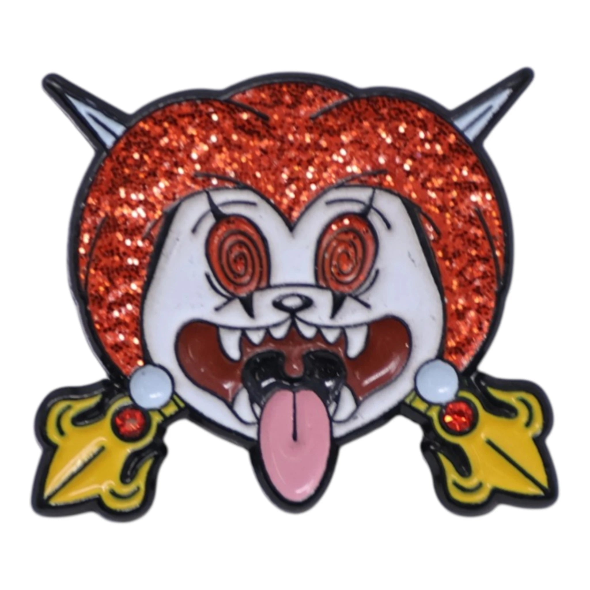 Red Helmet Cat Graphic Pin
