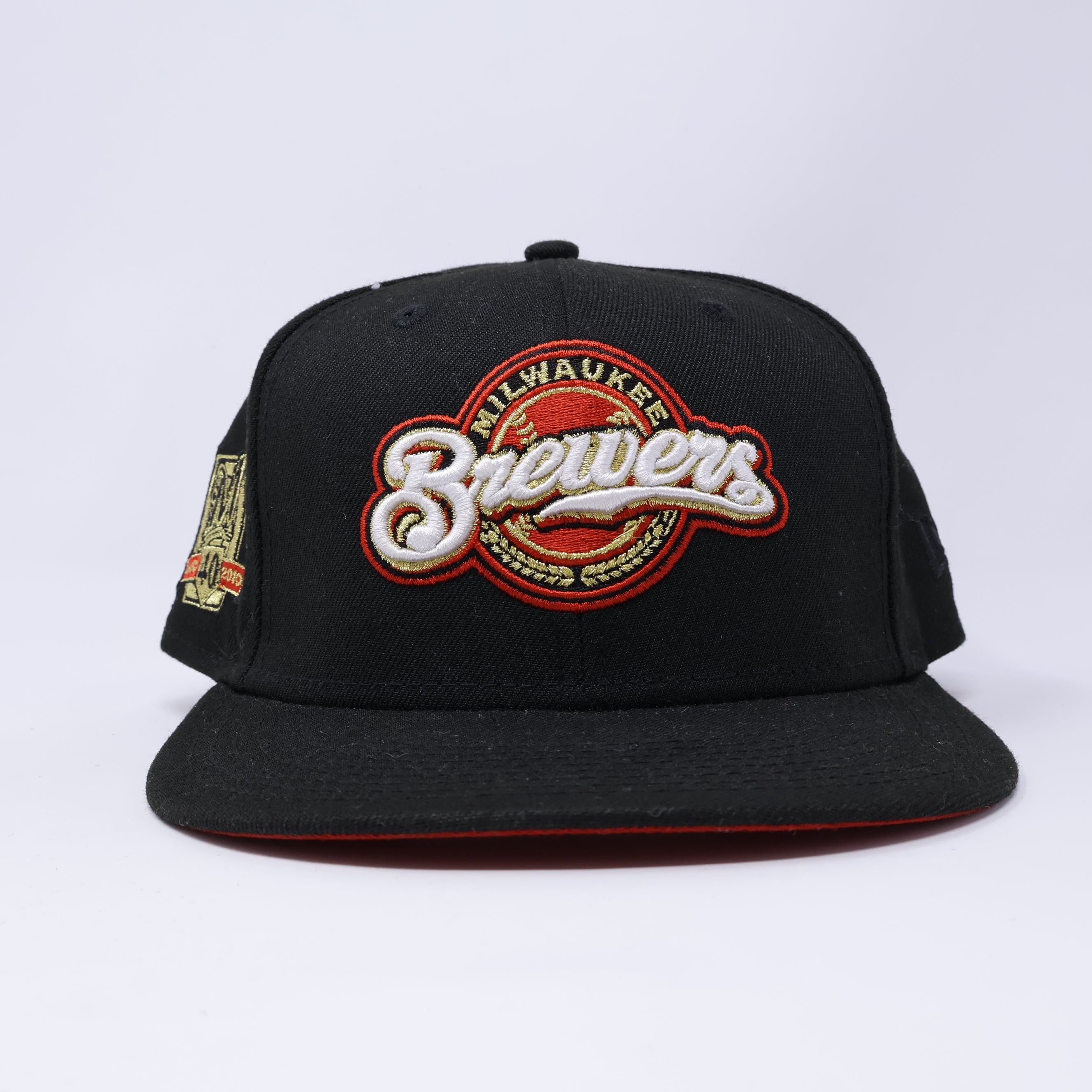 USED 1/2 Black Milwuakee Brewers 40th Anniversary 59fifty New Era Fitted Hat Cap