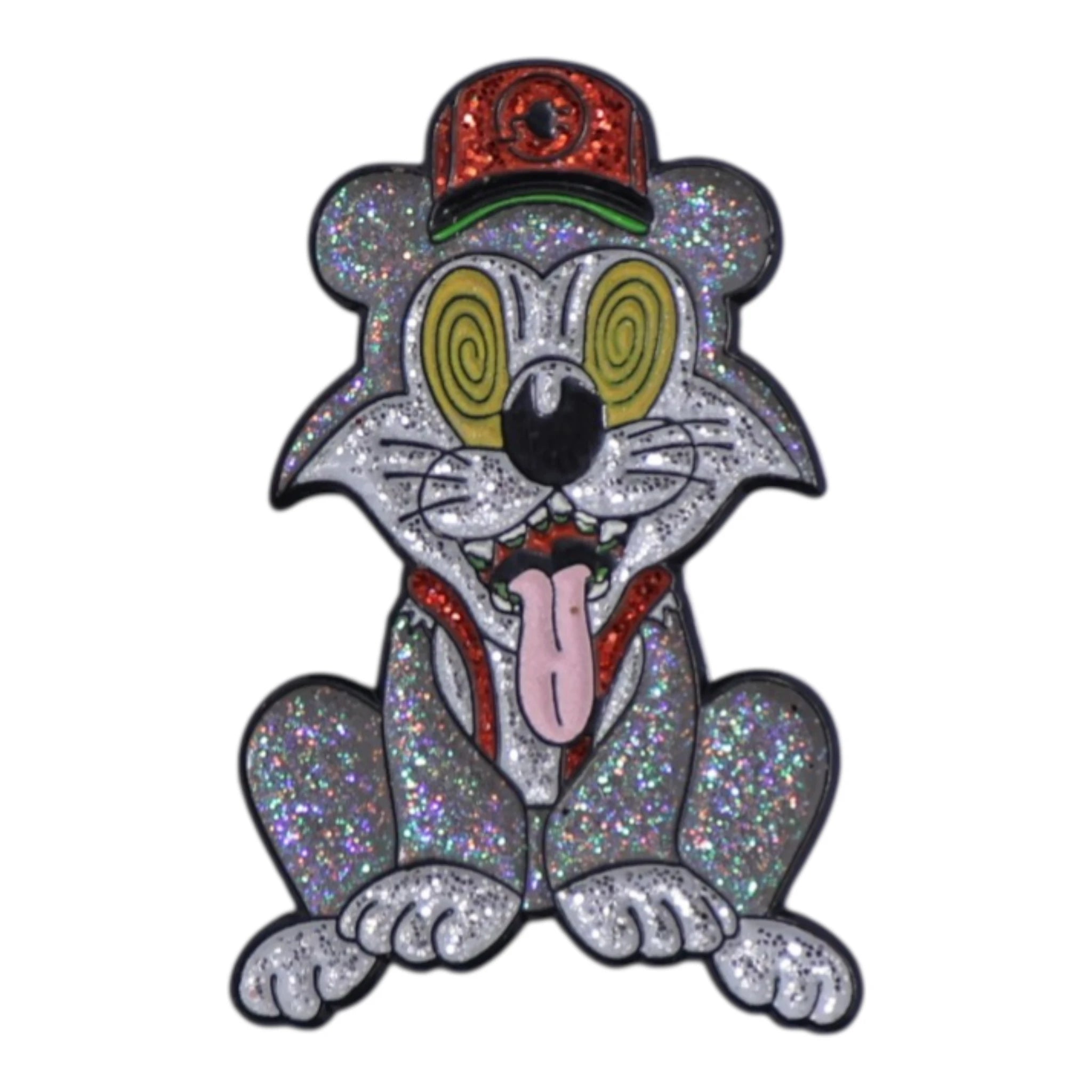 Psyco Cat Gray Graphic Pin