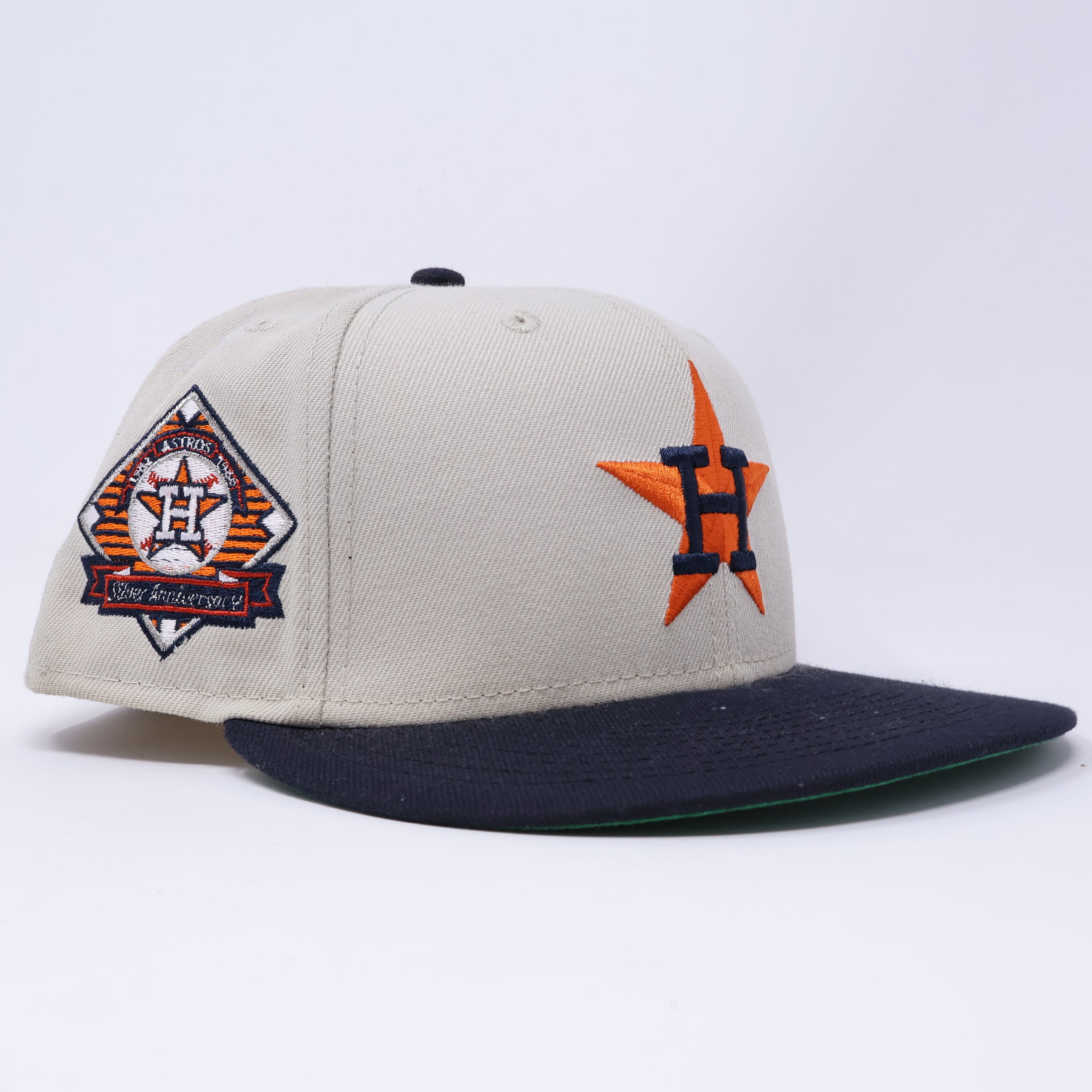 USED 1/2 Stone Houston Astros Silver Anniversary 59fifty New Era Fitted Hat Cap