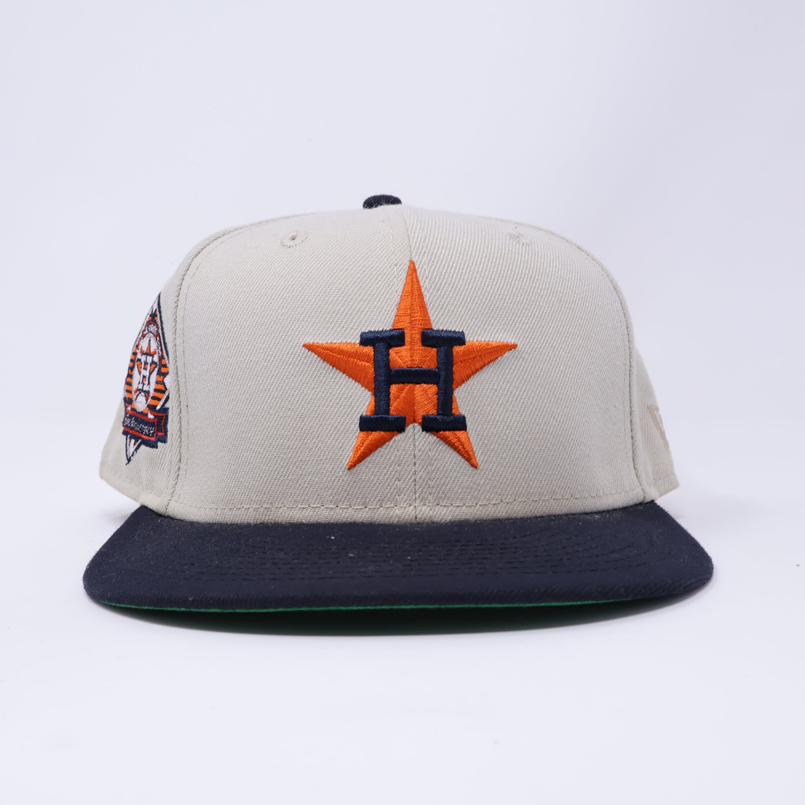 USED 1/2 Stone Houston Astros Silver Anniversary 59fifty New Era Fitted Hat Cap