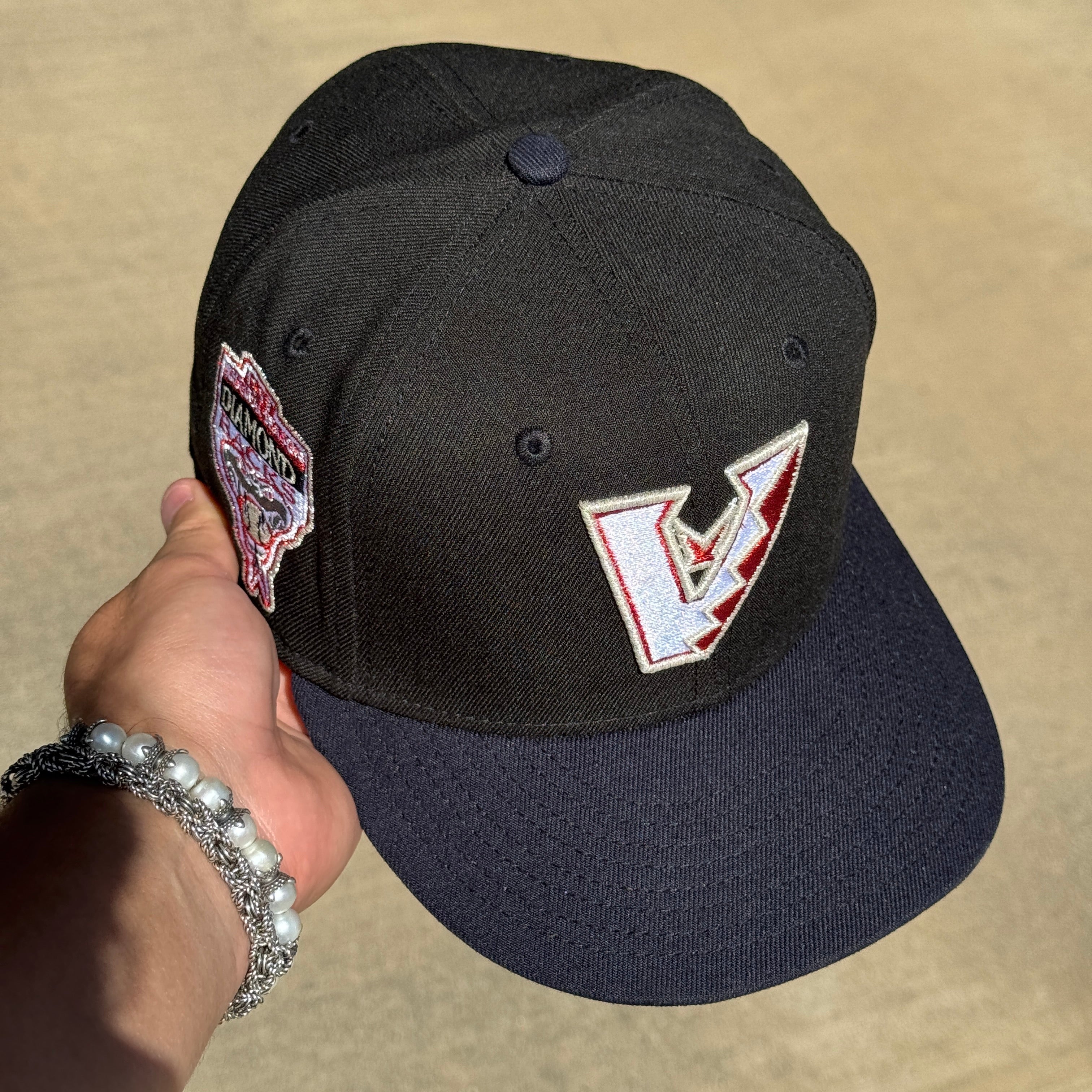 USED 5/8 Black Arizona Diamondbacks 1998 Inaugural Season 59fifty New Era Fitted Hat Cap