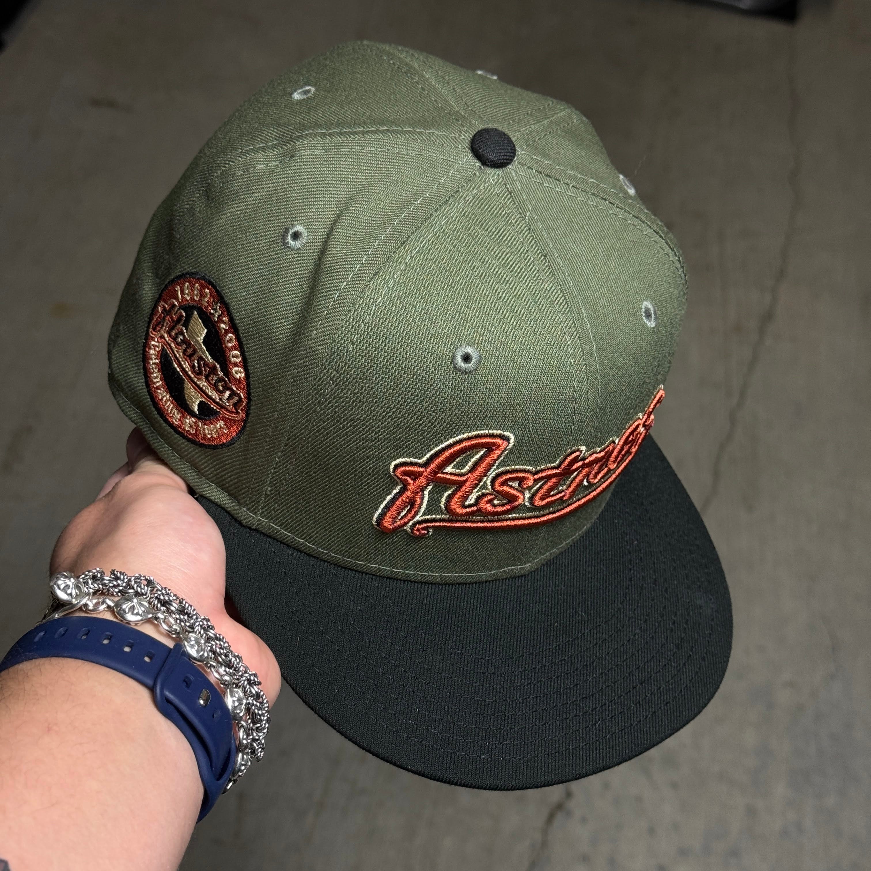 USED 3/8 Green Houston Astros Celebrating 45 Years 59fifty New Era Fitted Hat Cap