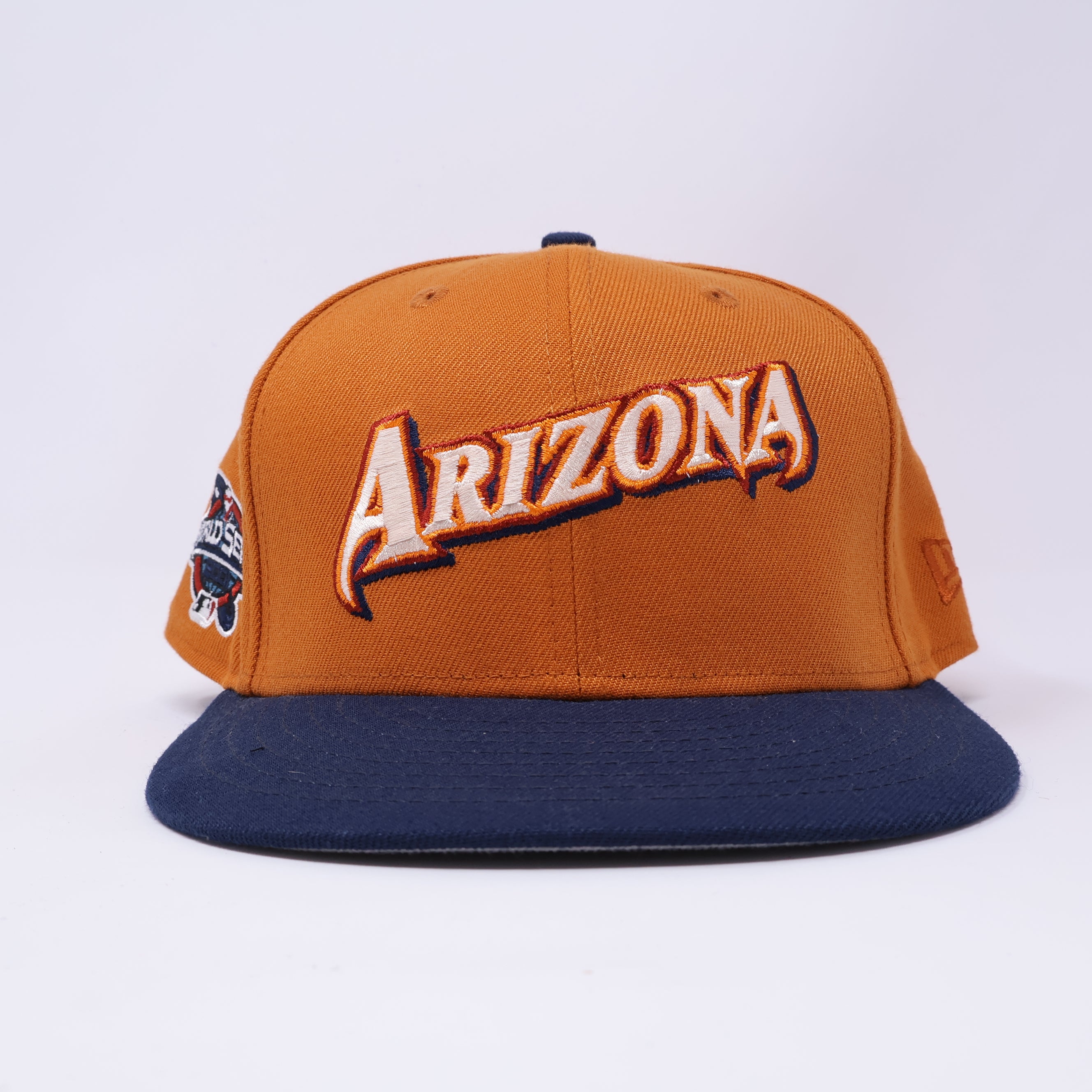 USED 1/2 Rust Orange Arizona Diamondback 2001 World Series 59fifty New Era Fitted Hat Cap