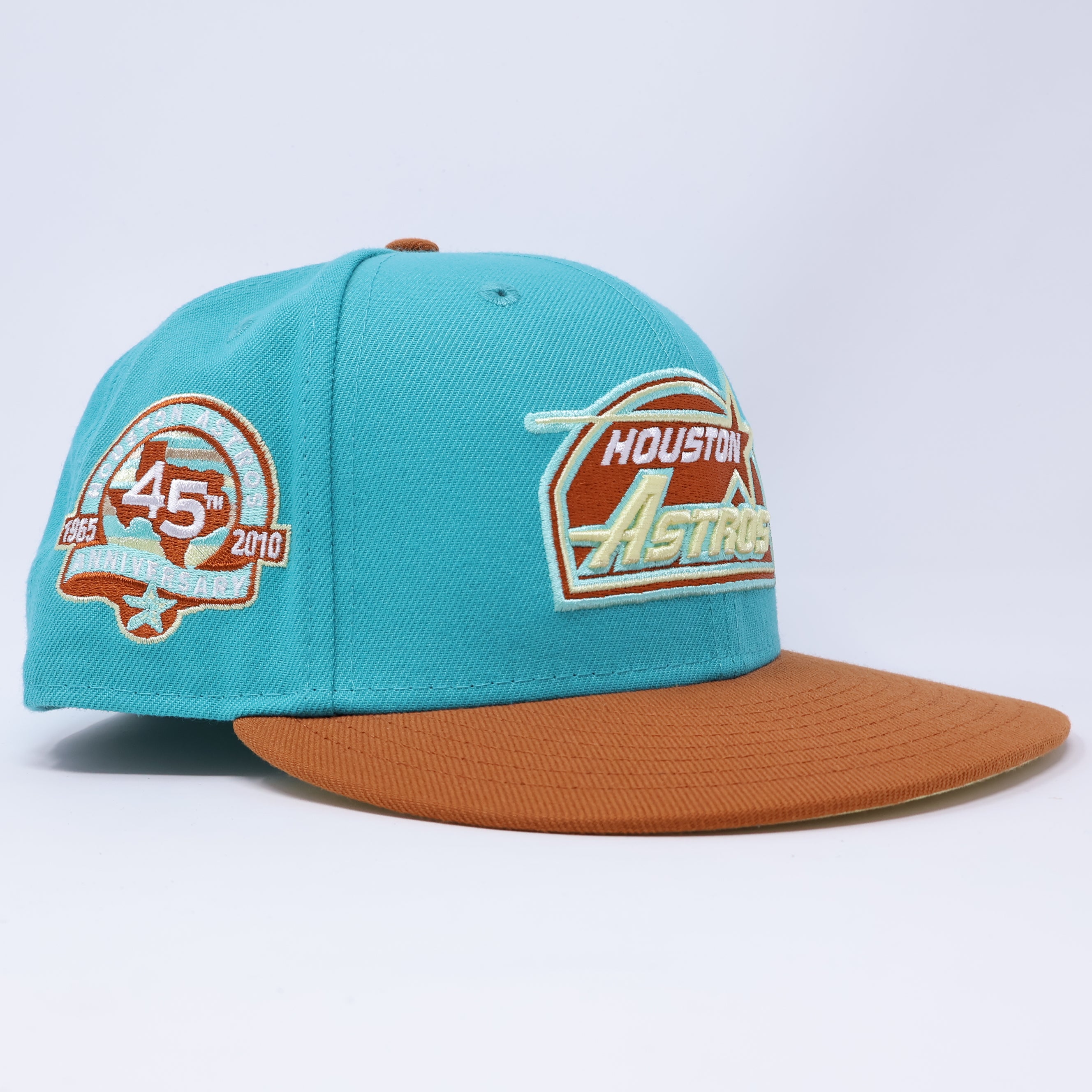 USED 1/2 Blue Houston Astro 45th Anniversary 59fifty New Era Fitted Hat Cap