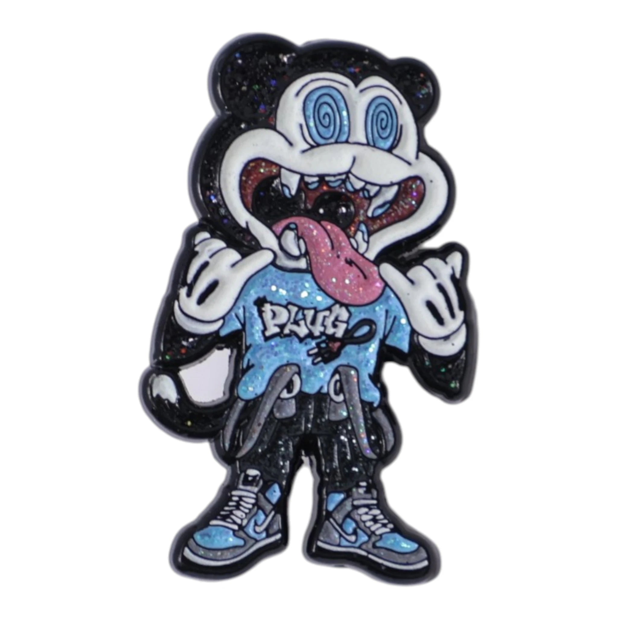 Cat Plug Sky Blue Shirt Graphic Pin