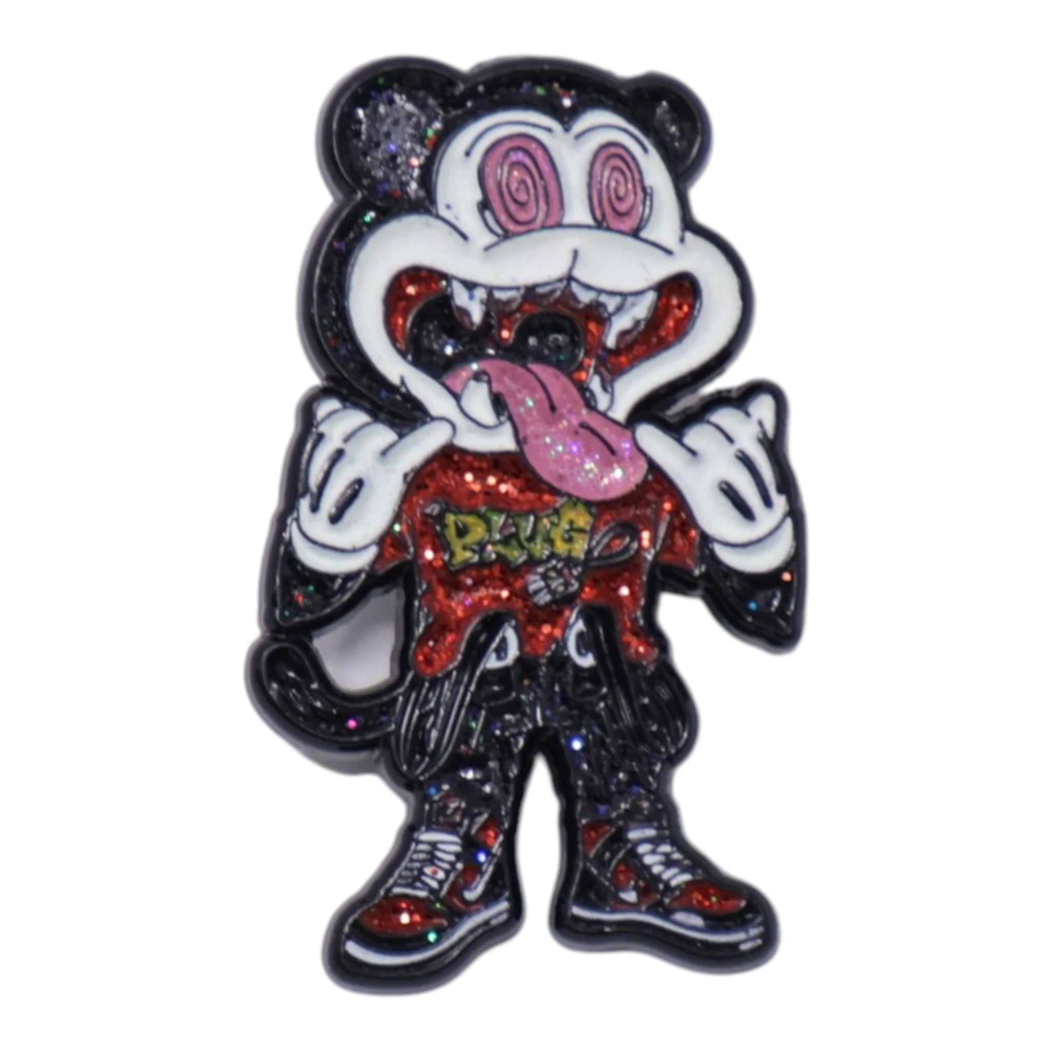 Cat Plug Red Shirt Graphic Pin