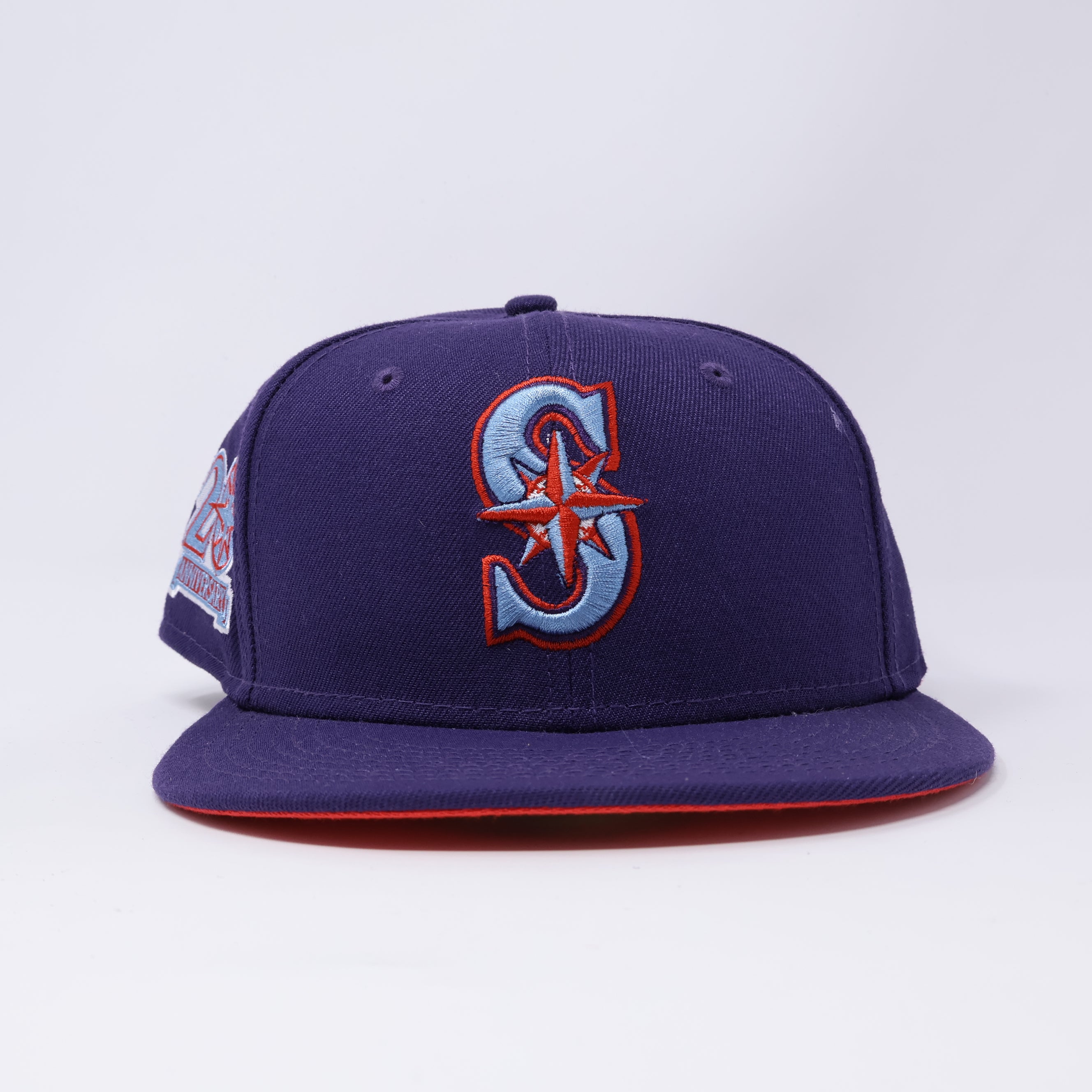 USED 1/4 Purple Seattle Mariners 20th Anniversary 59fifty New Era Fitted Hat Cap