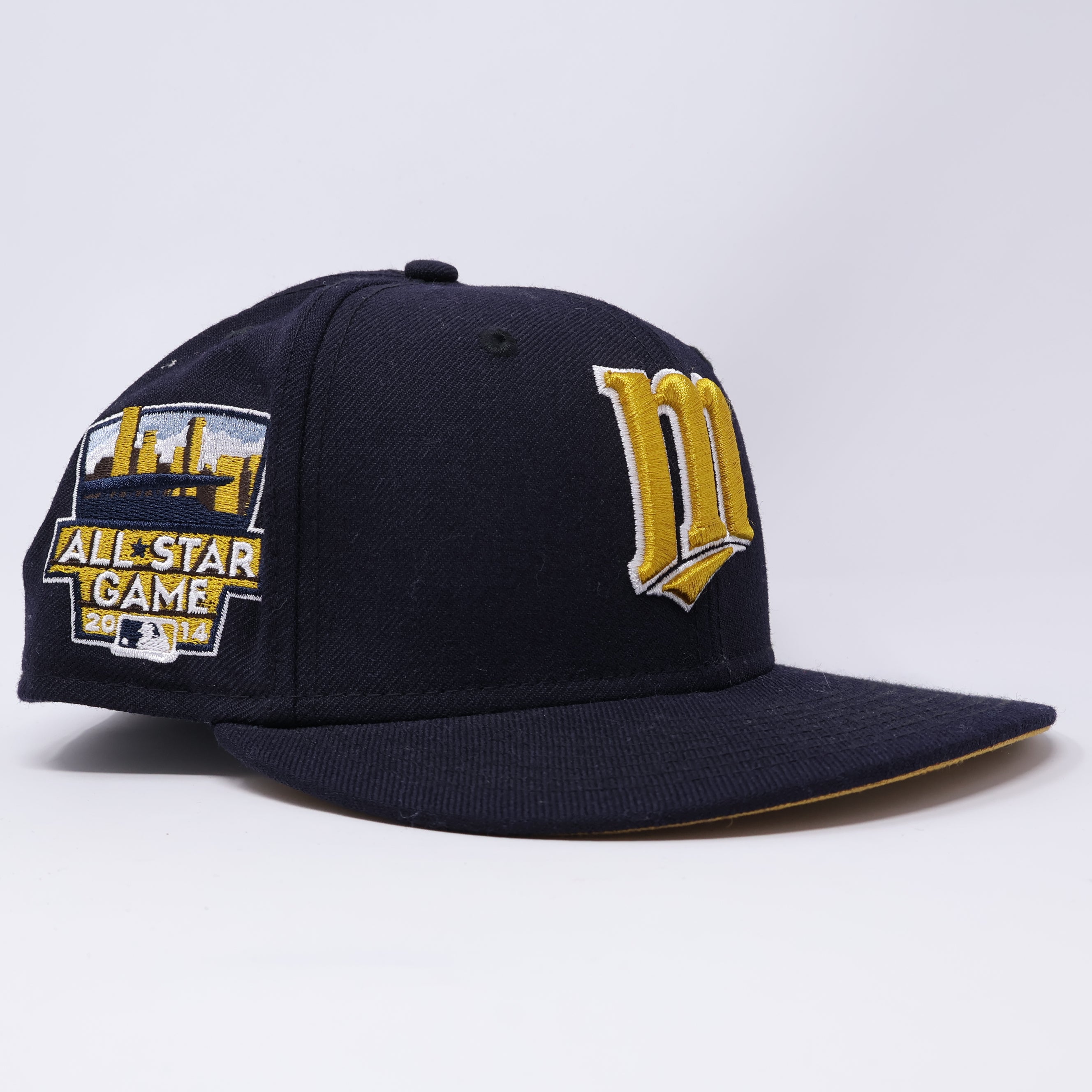 USED 1/4 Navy Milwuakee Brewers All Star Game 2014 59fifty New Era Fitted Hat Cap