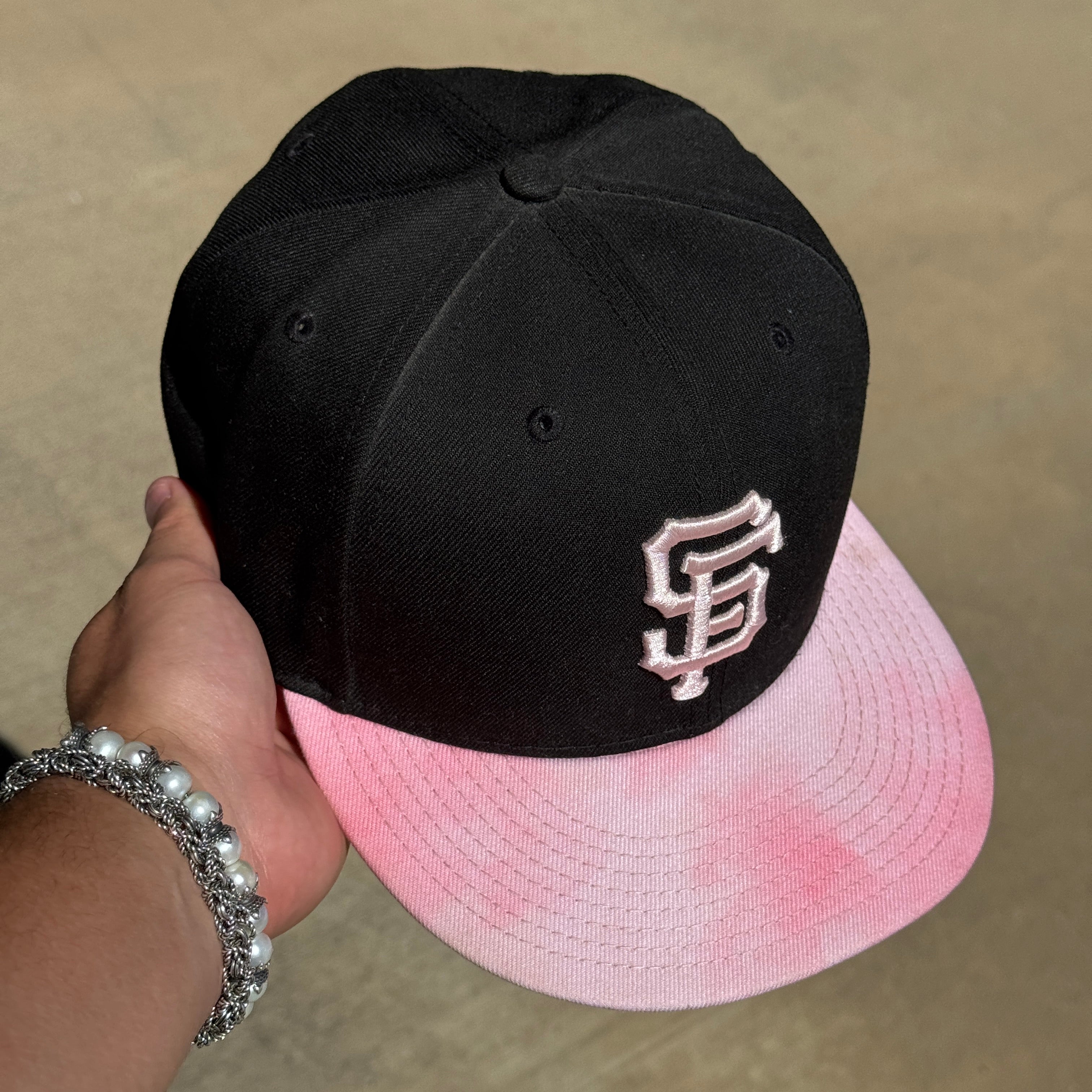 USED 5/8 Black San Francisco Giants Simple Clean Dope 59fifty New Era Fitted Hat Cap