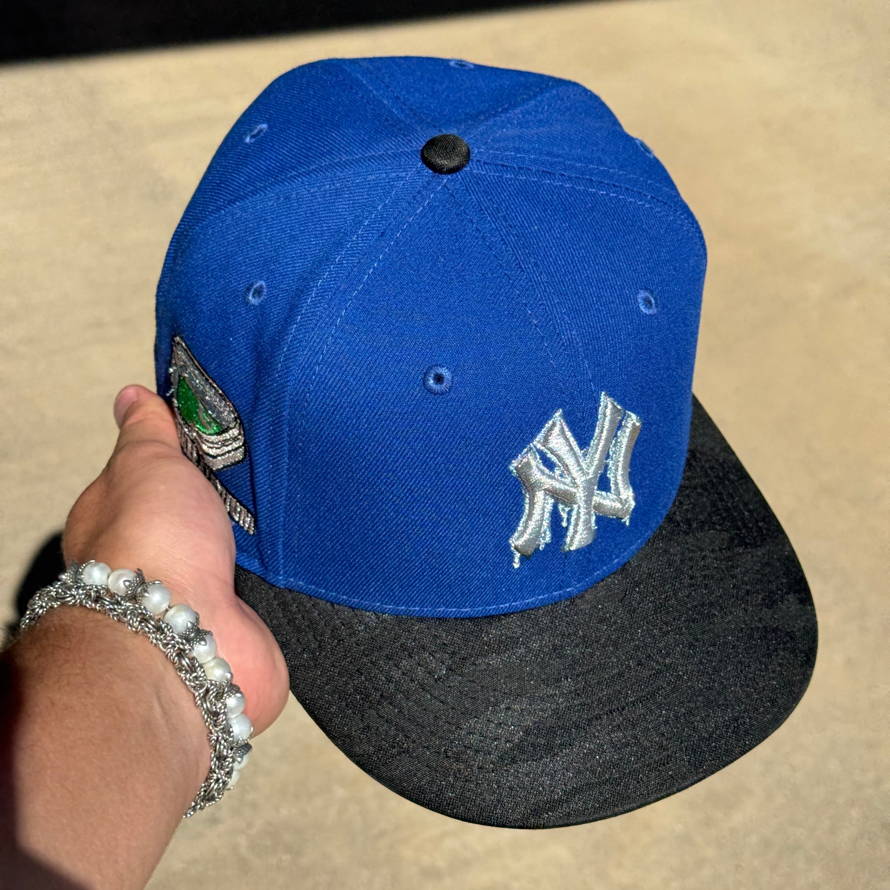 USED 5/8 Blue New York Yankees Bronx Stadium 59fifty New Era Fitted Hat Cap