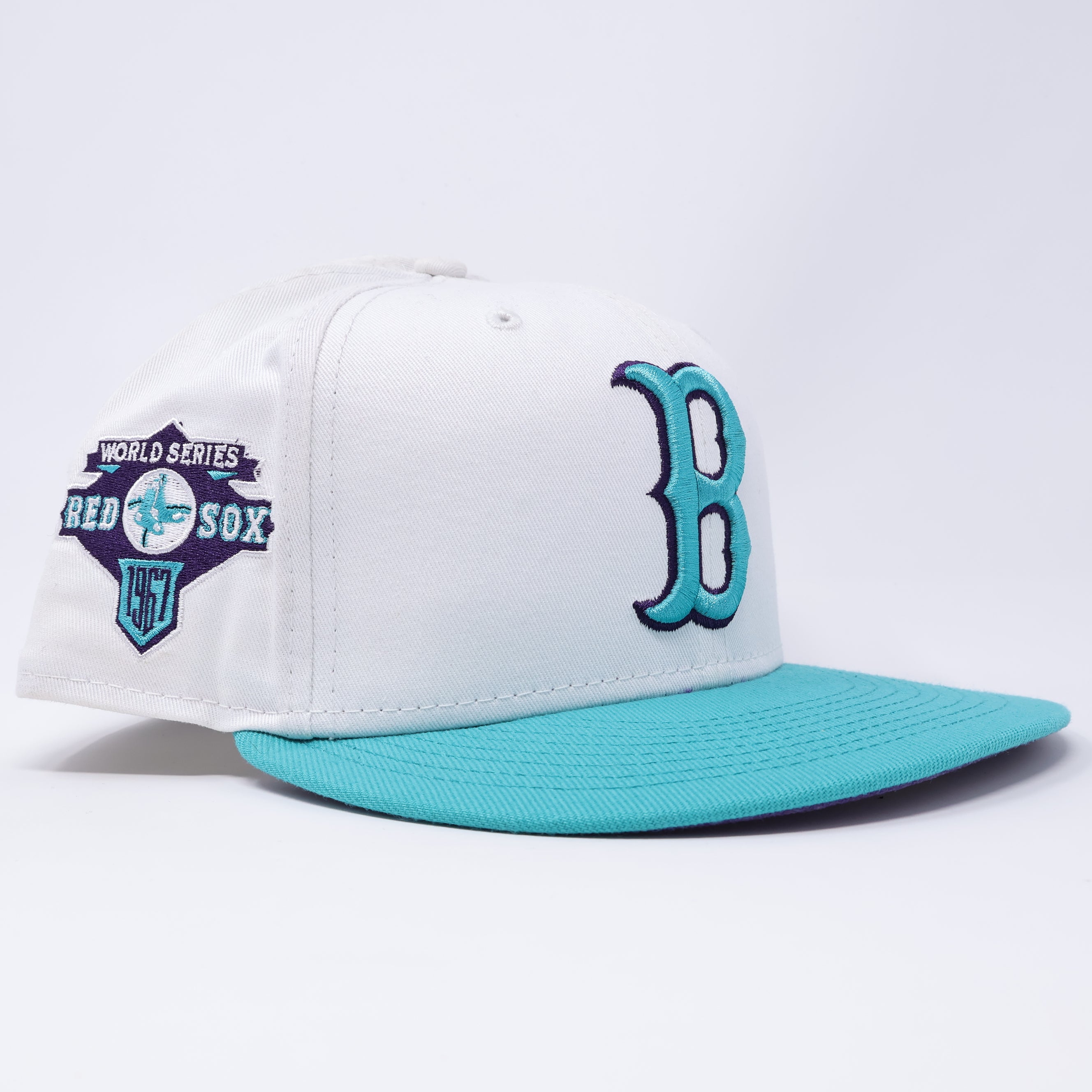 USED 1/4 White Boston Red Sox  World Series 59fifty New Era Fitted Hat Cap