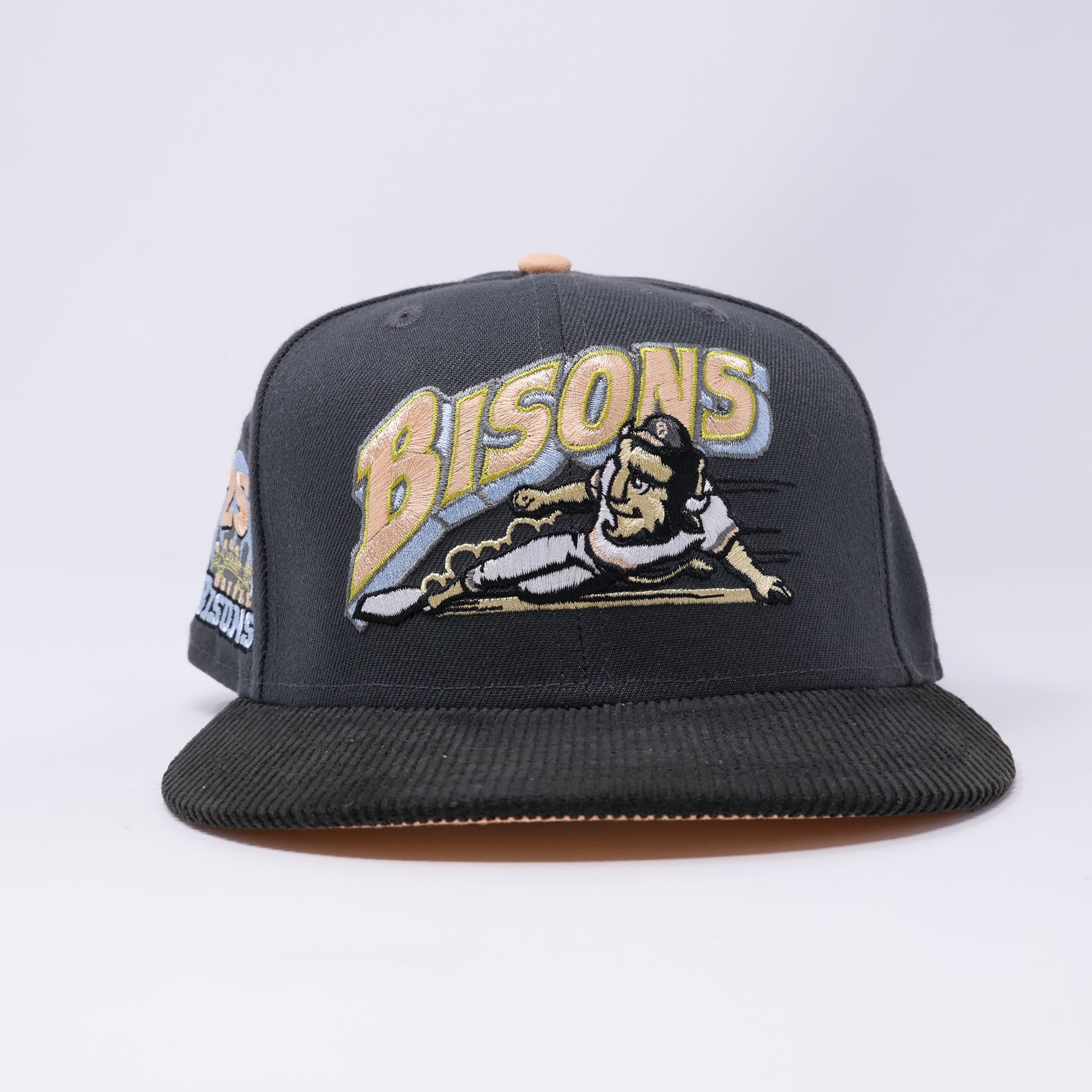 USED 1/4 Gray Buffalo Bisons 25th Anniversary 59fifty New Era Fitted Hat Cap