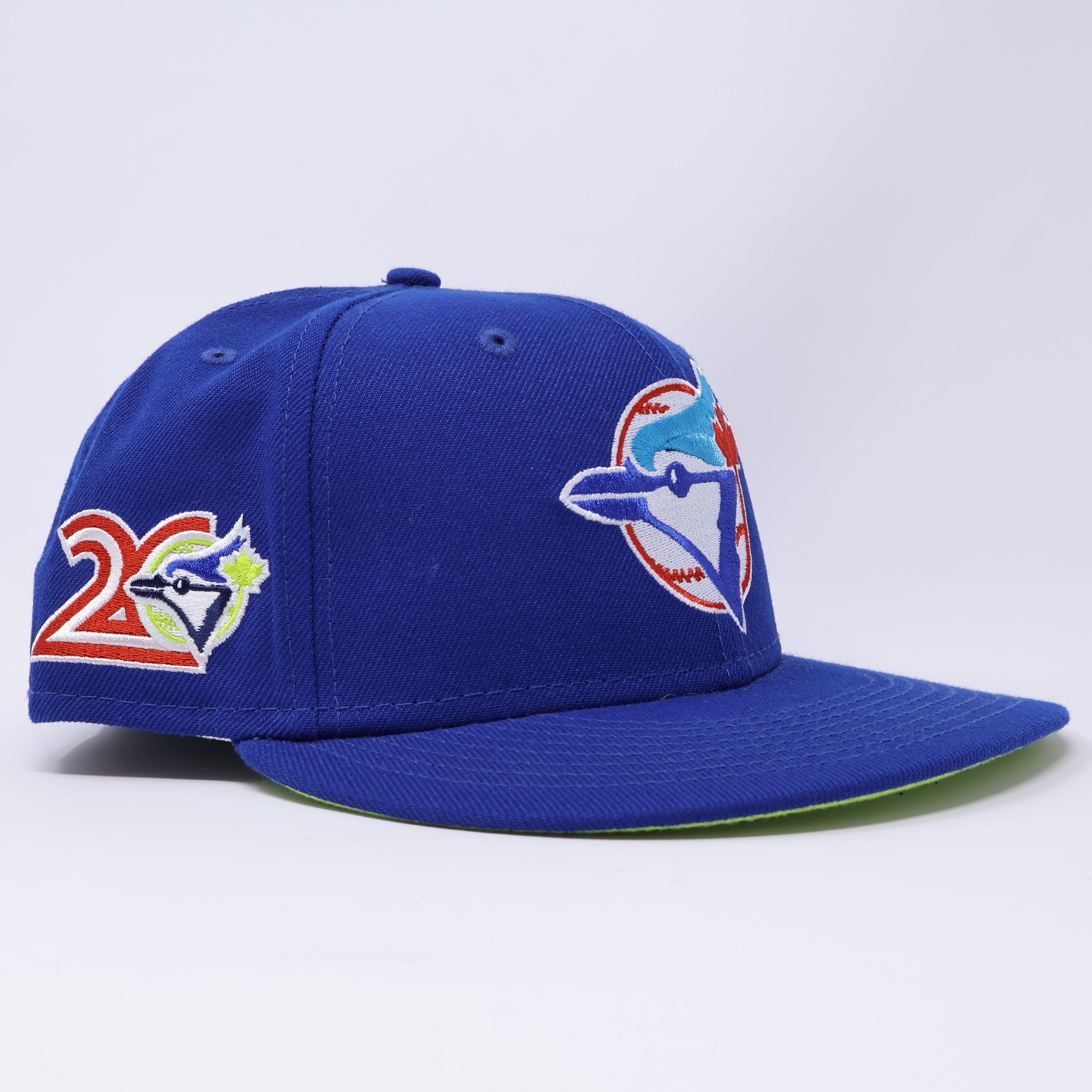 USED 1/4 Blue Toronto Blue Jays Montreal 20th Anniversary 59fifty New Era Fitted Hat Cap