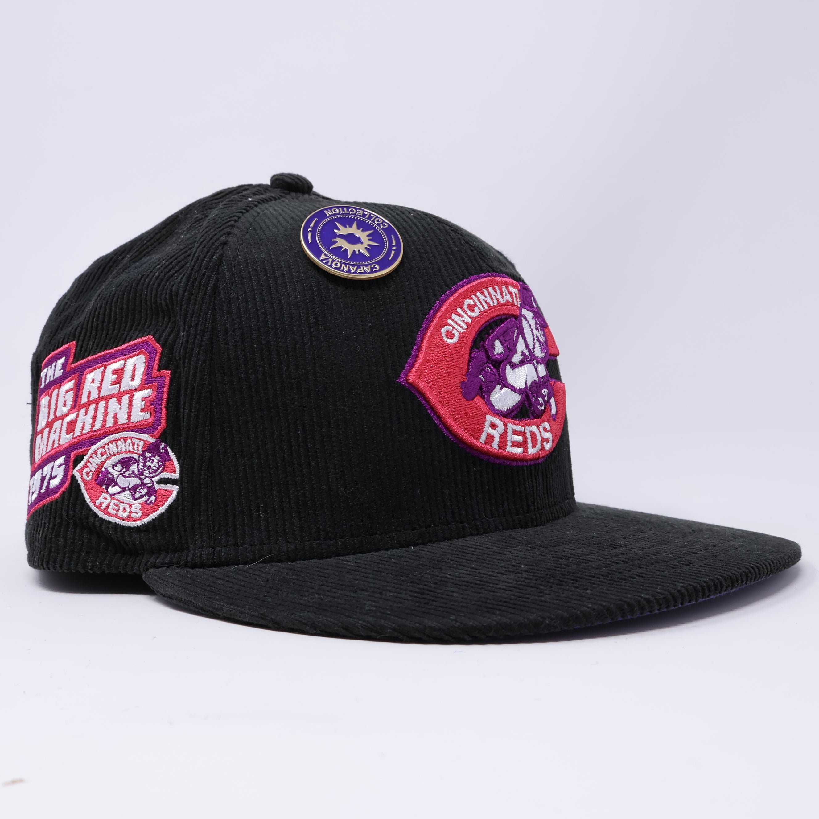 USED 1/4 Black Corduroy Cincinnati Reds The Big Red Machine 59fifty New Era Fitted Hat Cap