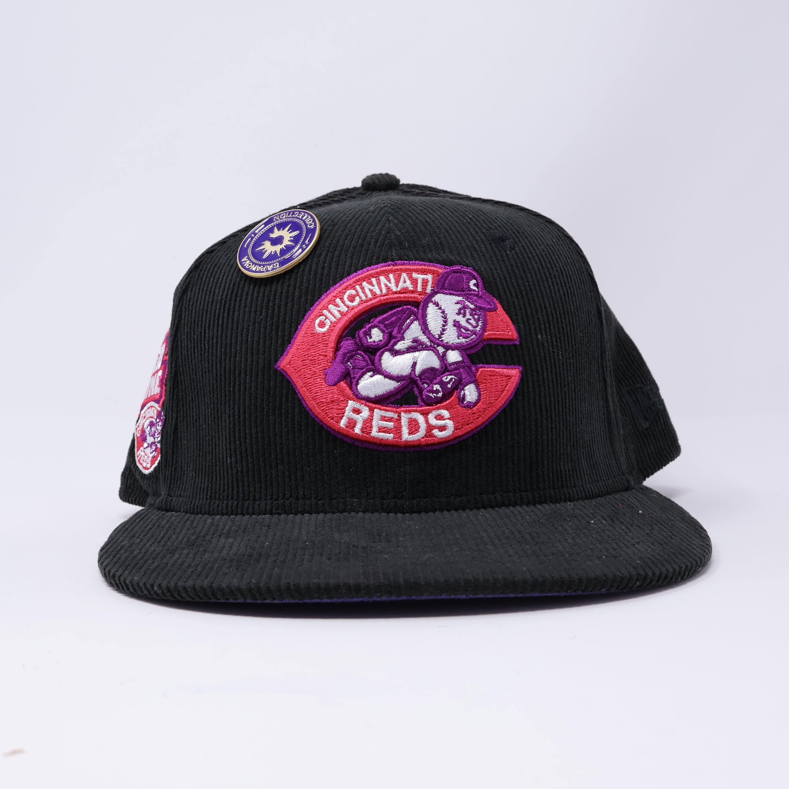 USED 1/4 Black Corduroy Cincinnati Reds The Big Red Machine 59fifty New Era Fitted Hat Cap
