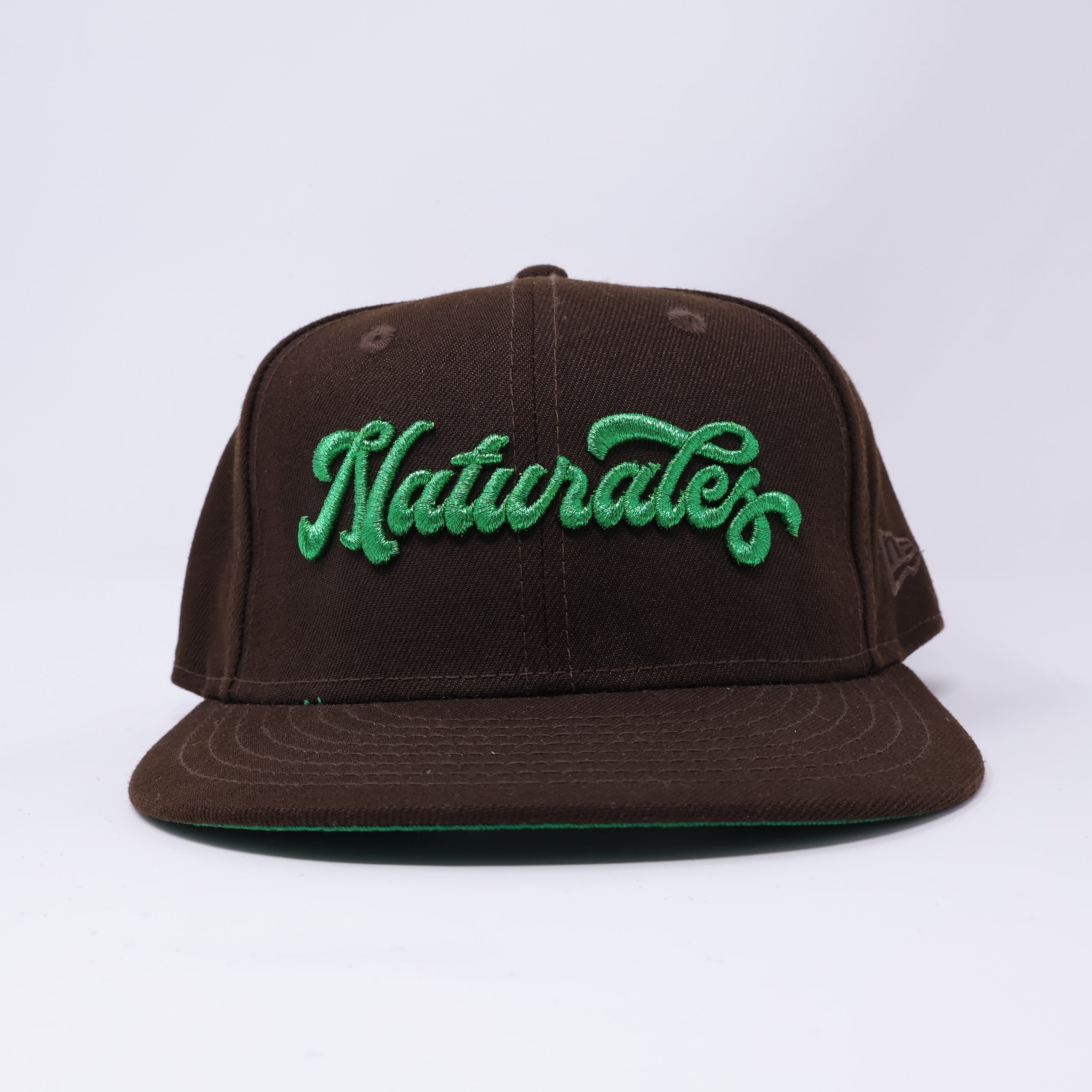 USED 1/4 Brown Arkansas Naturals Minor League Simple 59fifty New Era Fitted Hat Cap