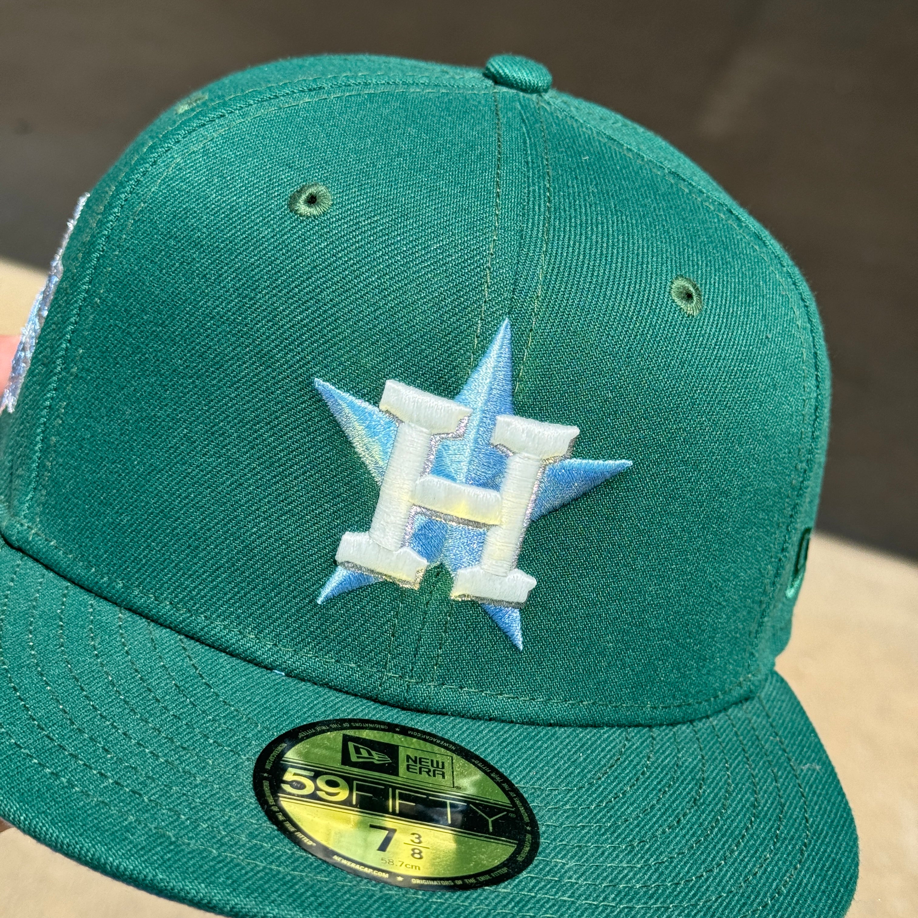 NEW 3/8 Green Houston Astros 2022 World Series Icy 59FIFTY New Era Fitted Hat