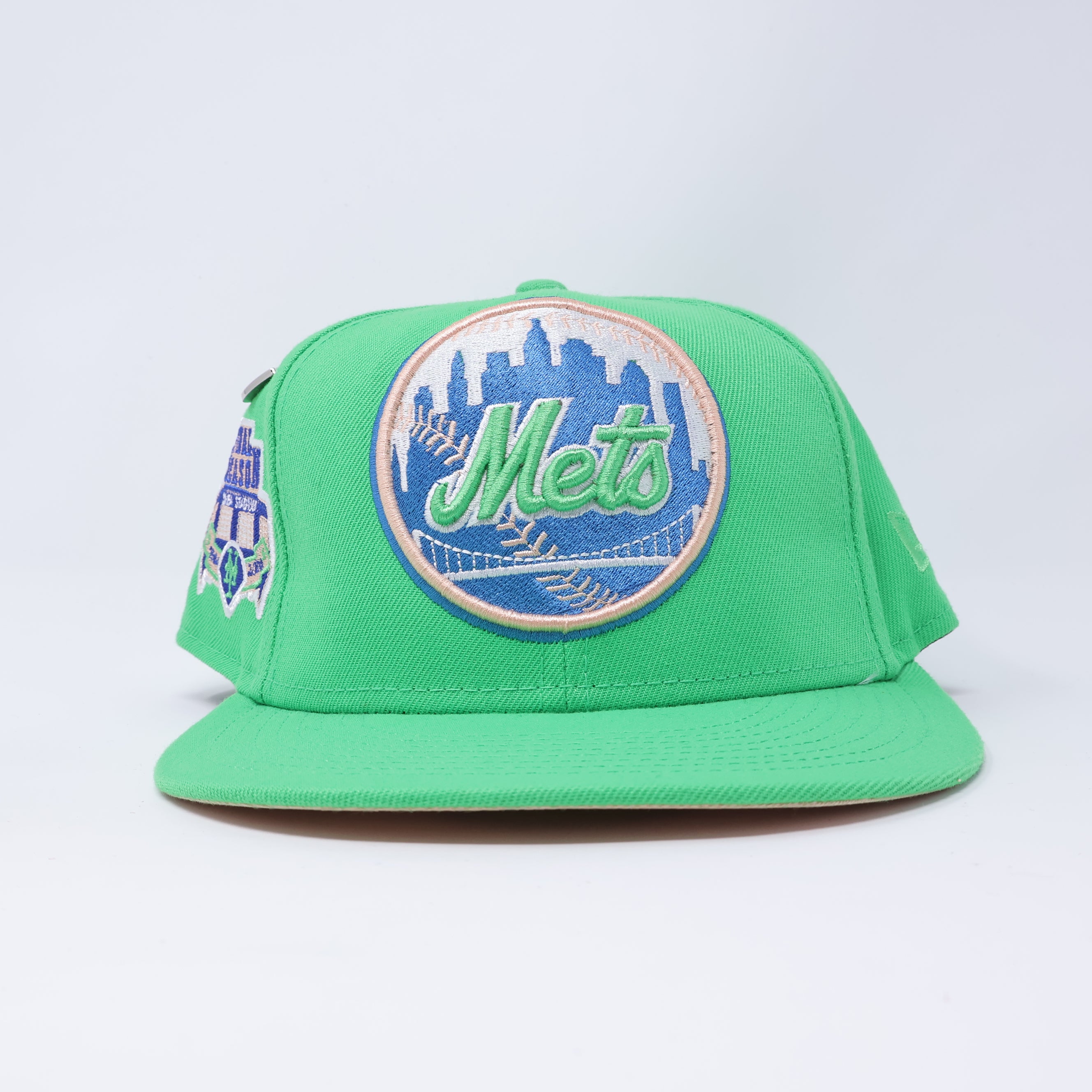 USED 1/4 Green New York Mets Final Season Shea Stadium 59fifty New Era Fitted Hat Cap