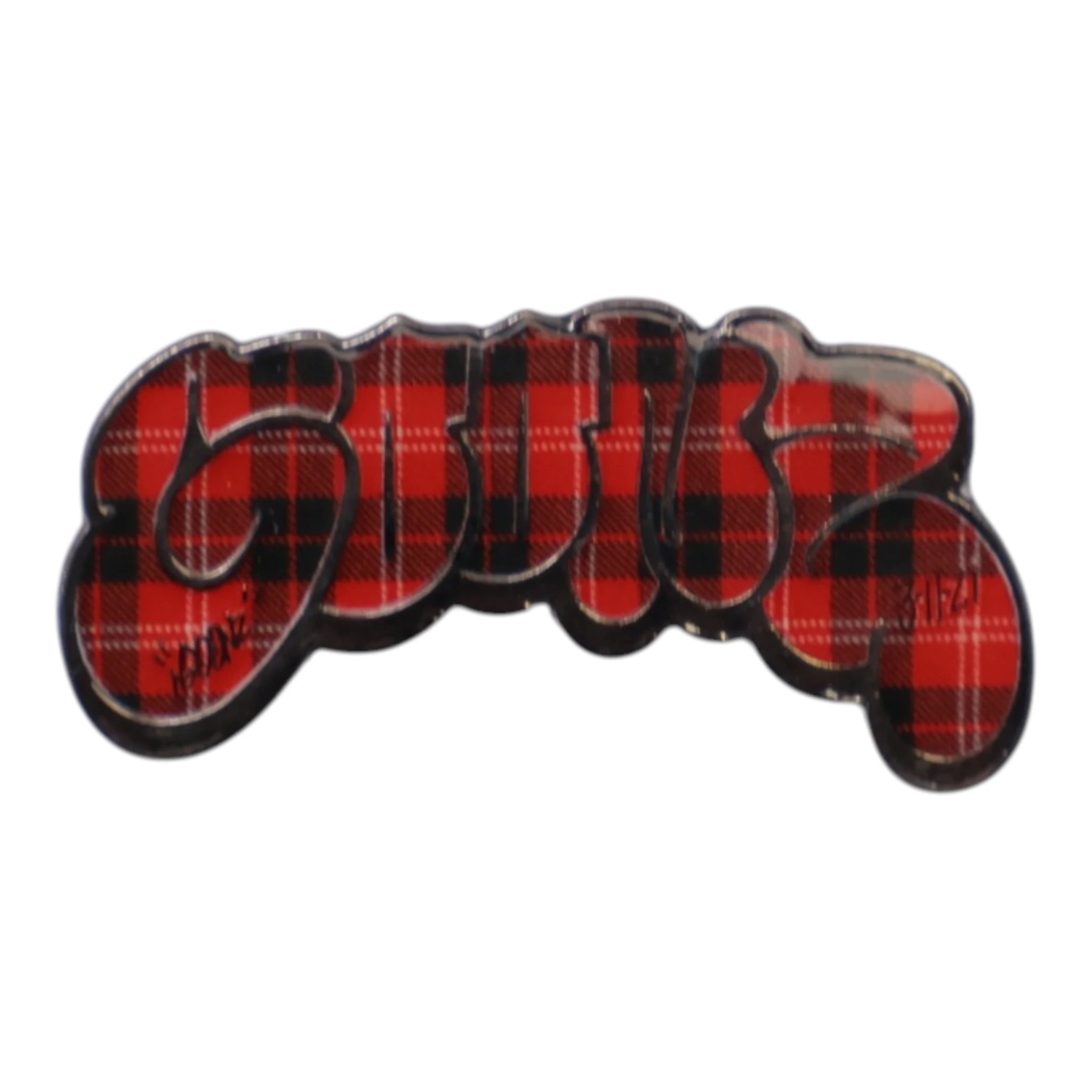 GOONZ Red Plaid Graphic Pin
