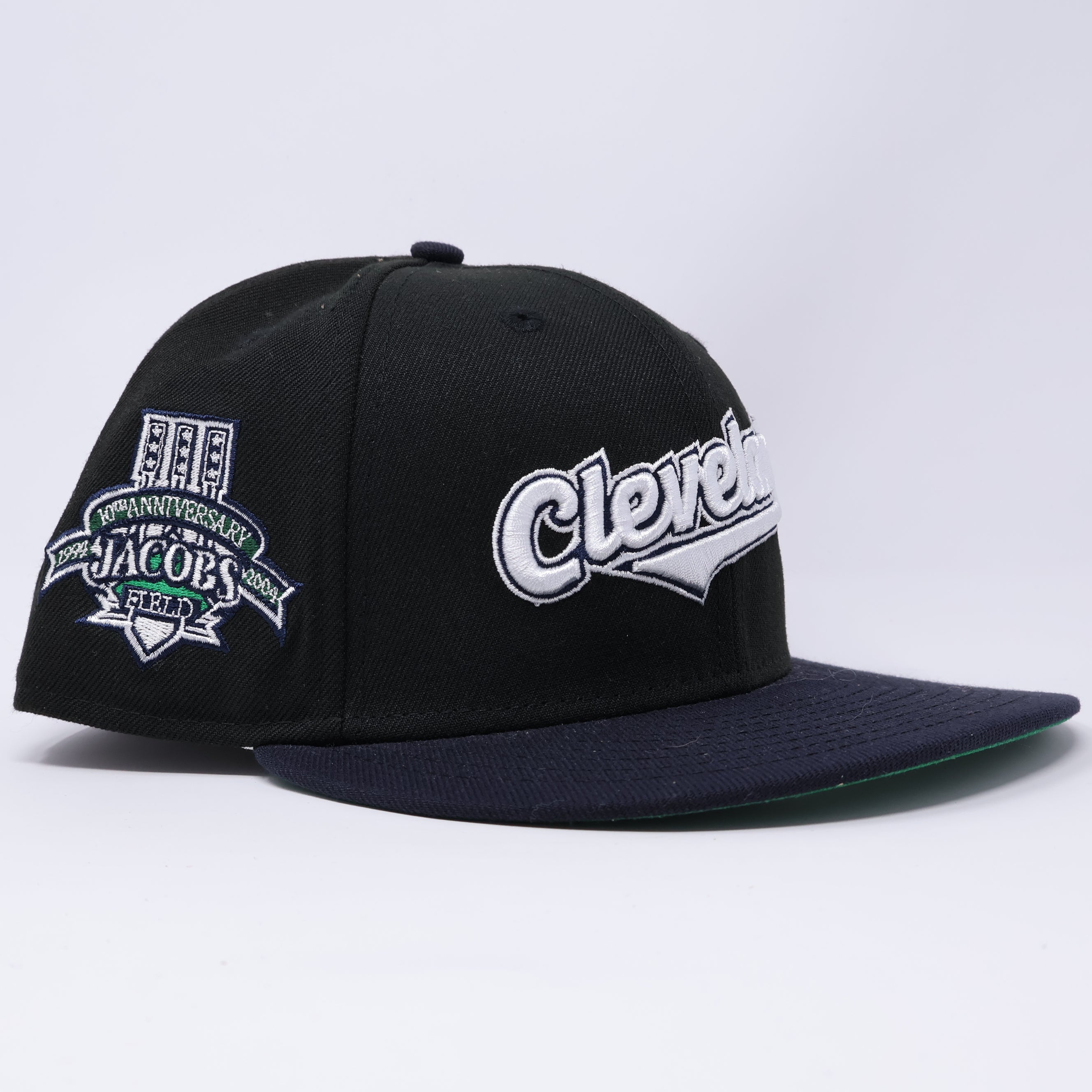 7 3/8 USED Black Cleveland Indians Guardians Jacobs Field 59fifty New Era Fitted Hat Cap