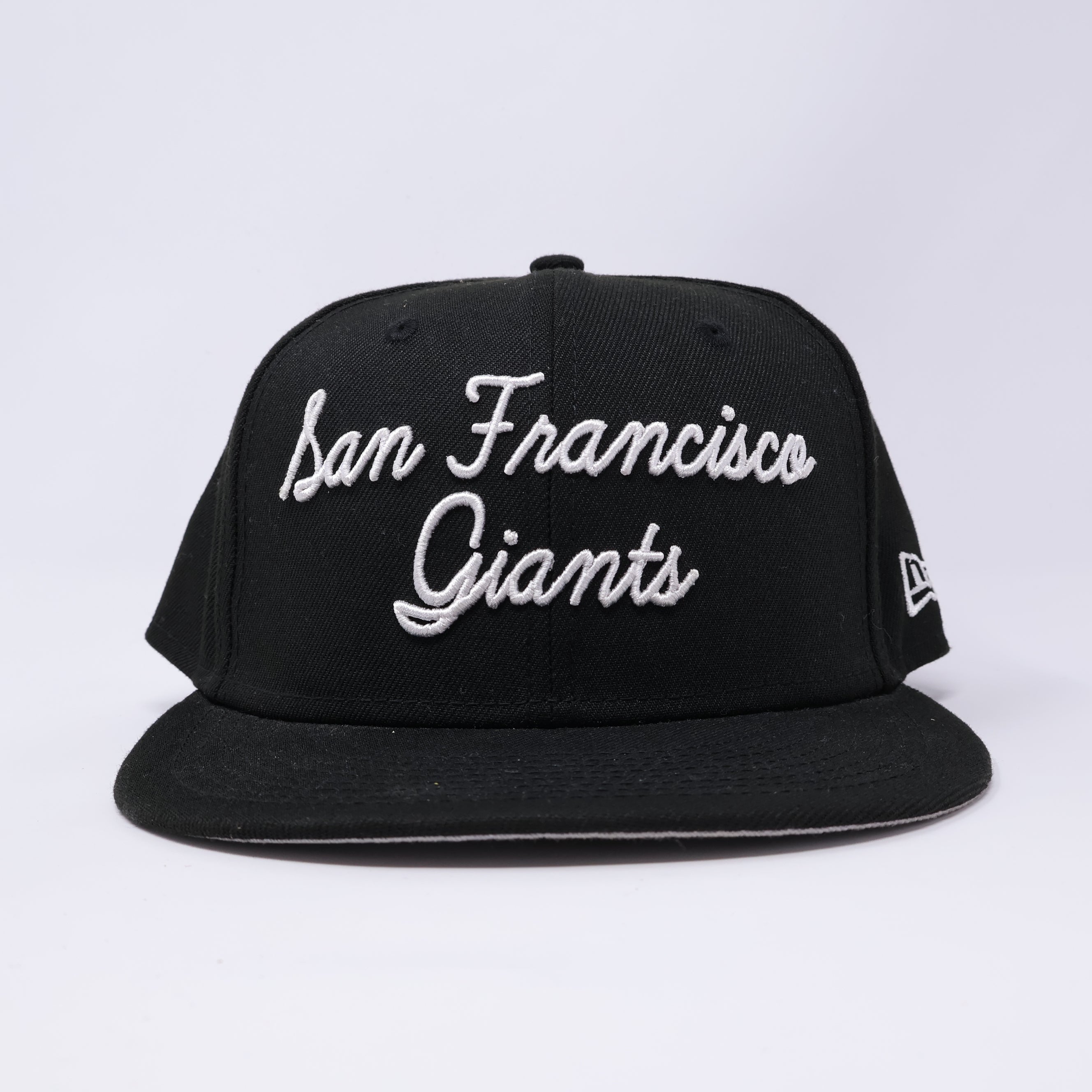 USED 3/8 Black San Francisco Giants Simple Clean Dope 59fifty New Era Fitted Hat Cap