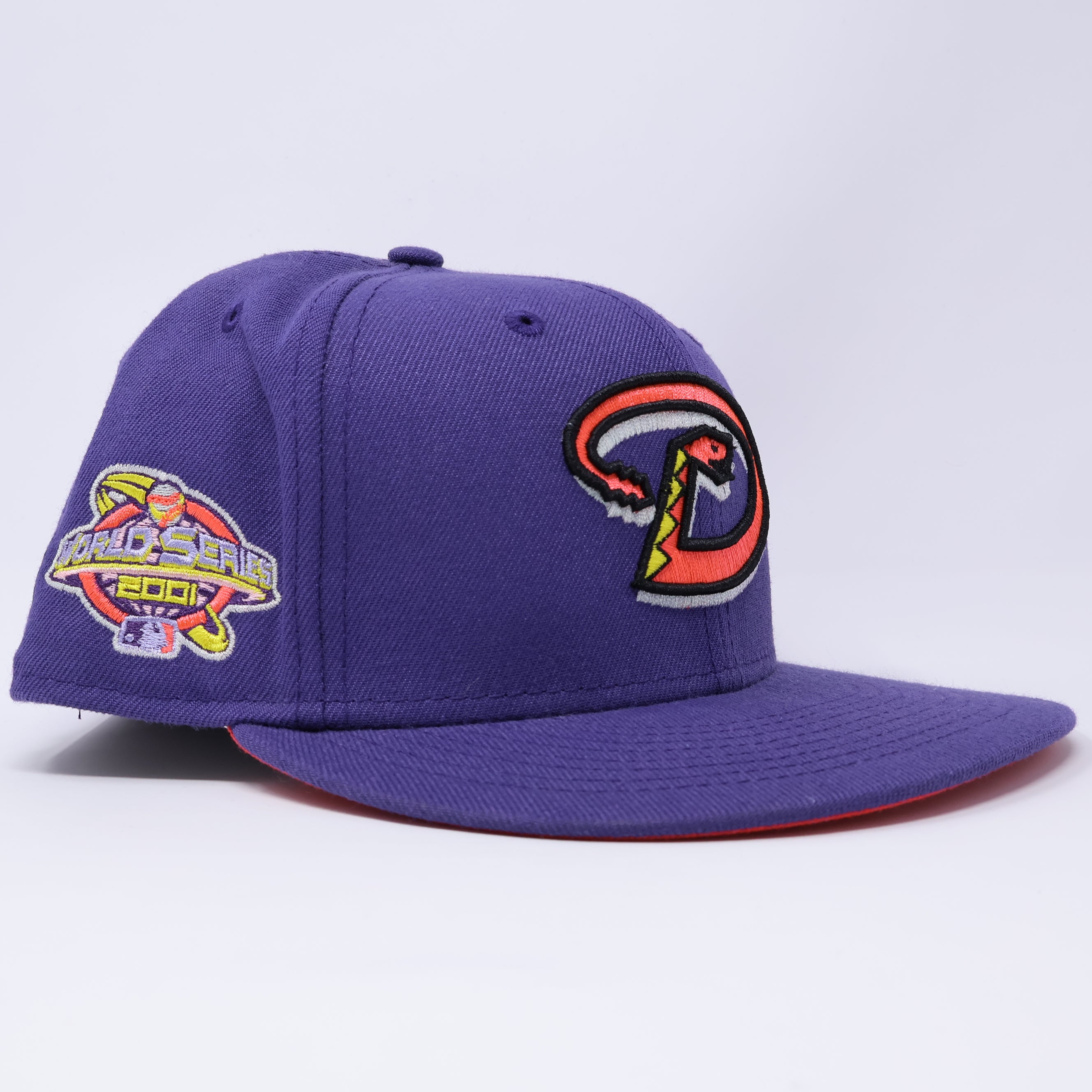 USED 3/8 Purple Arizona Diamondbacks 2001 World Series 59fifty New Era Fitted Hat Cap