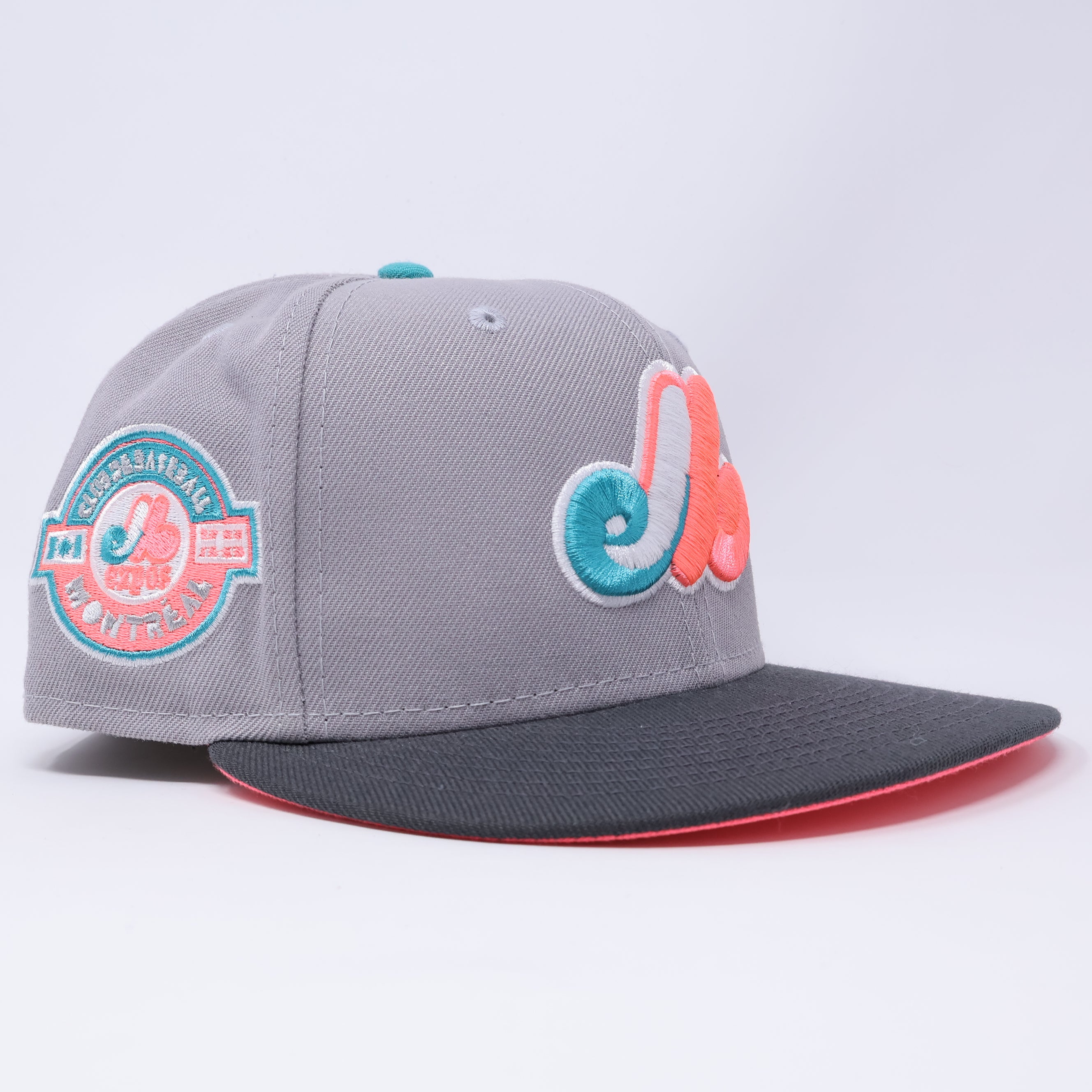 USED 3/8 Gray Montreal Expos Club Baseball 59fifty New Era Fitted Hat Cap